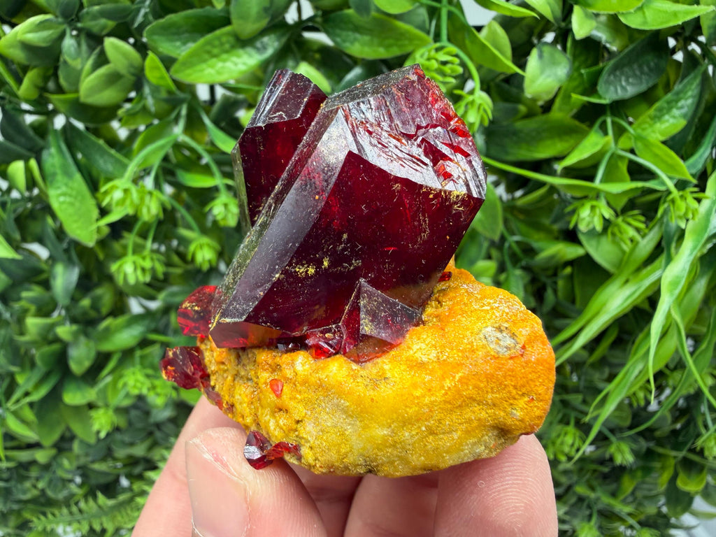 XXL Laboratory Pruskite Ruby Crystal on Matrix