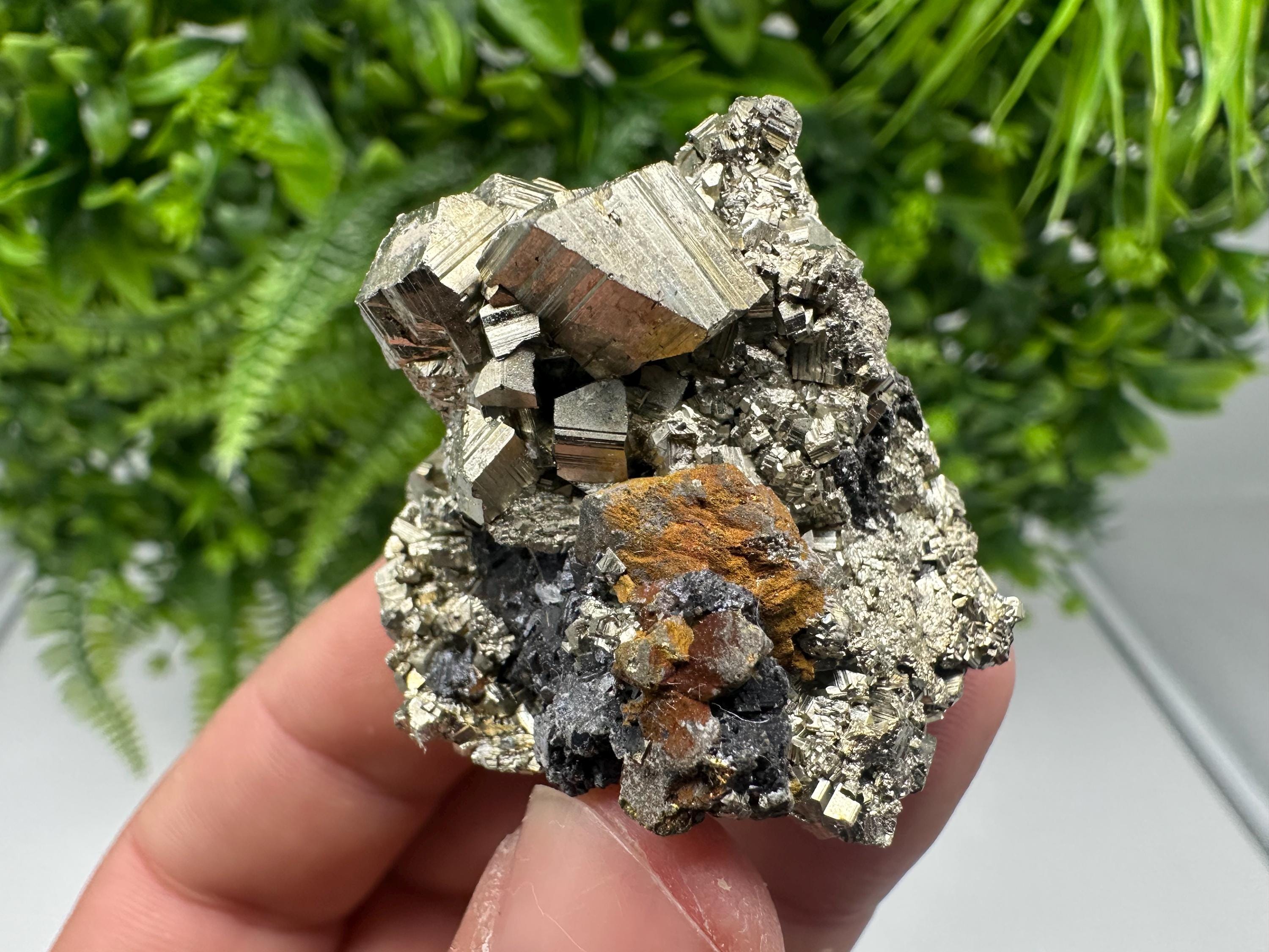 Chalcopyrite on Sphalerite, Madan Bulgaria Mineral Specimen, Rare Crystal