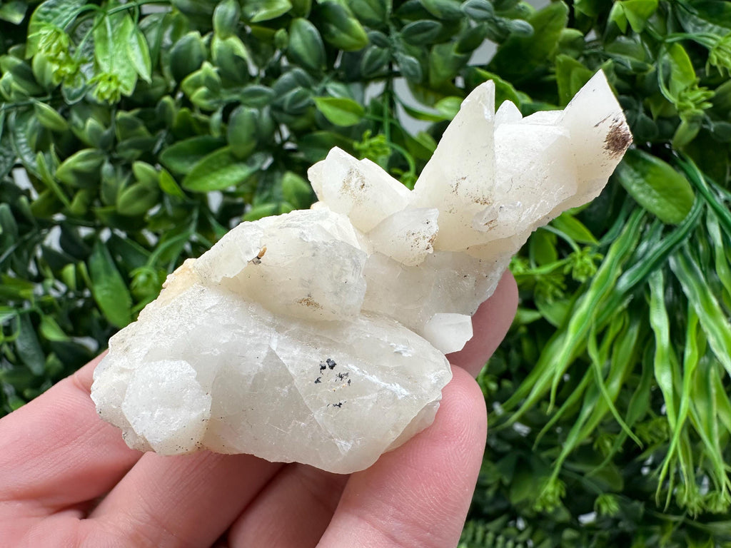 Calcite on Green Quartz: Laki Bulgaria Healing Crystal