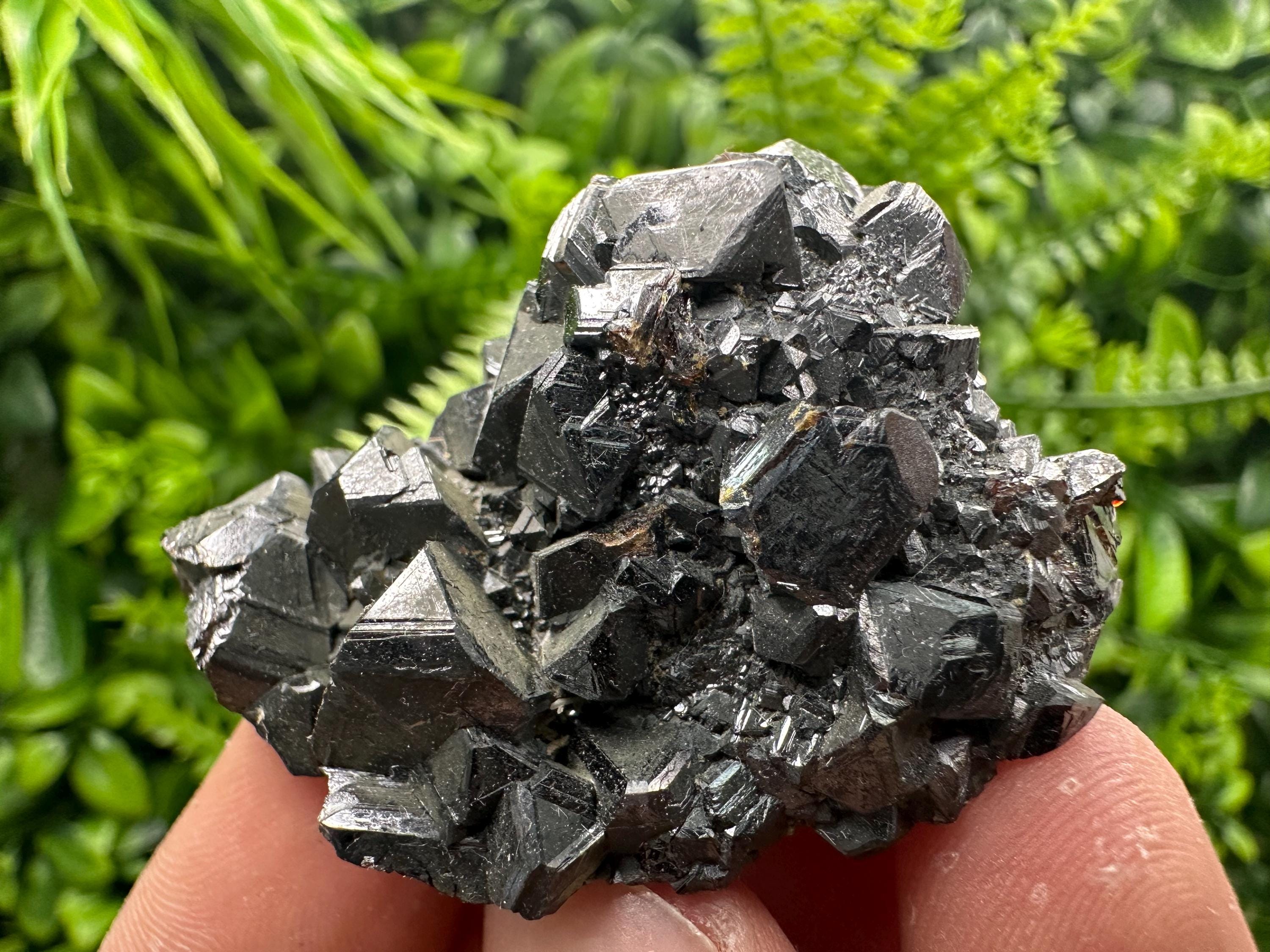 Rare Black Sphalerite Cluster, Shiny Home Decor Stone