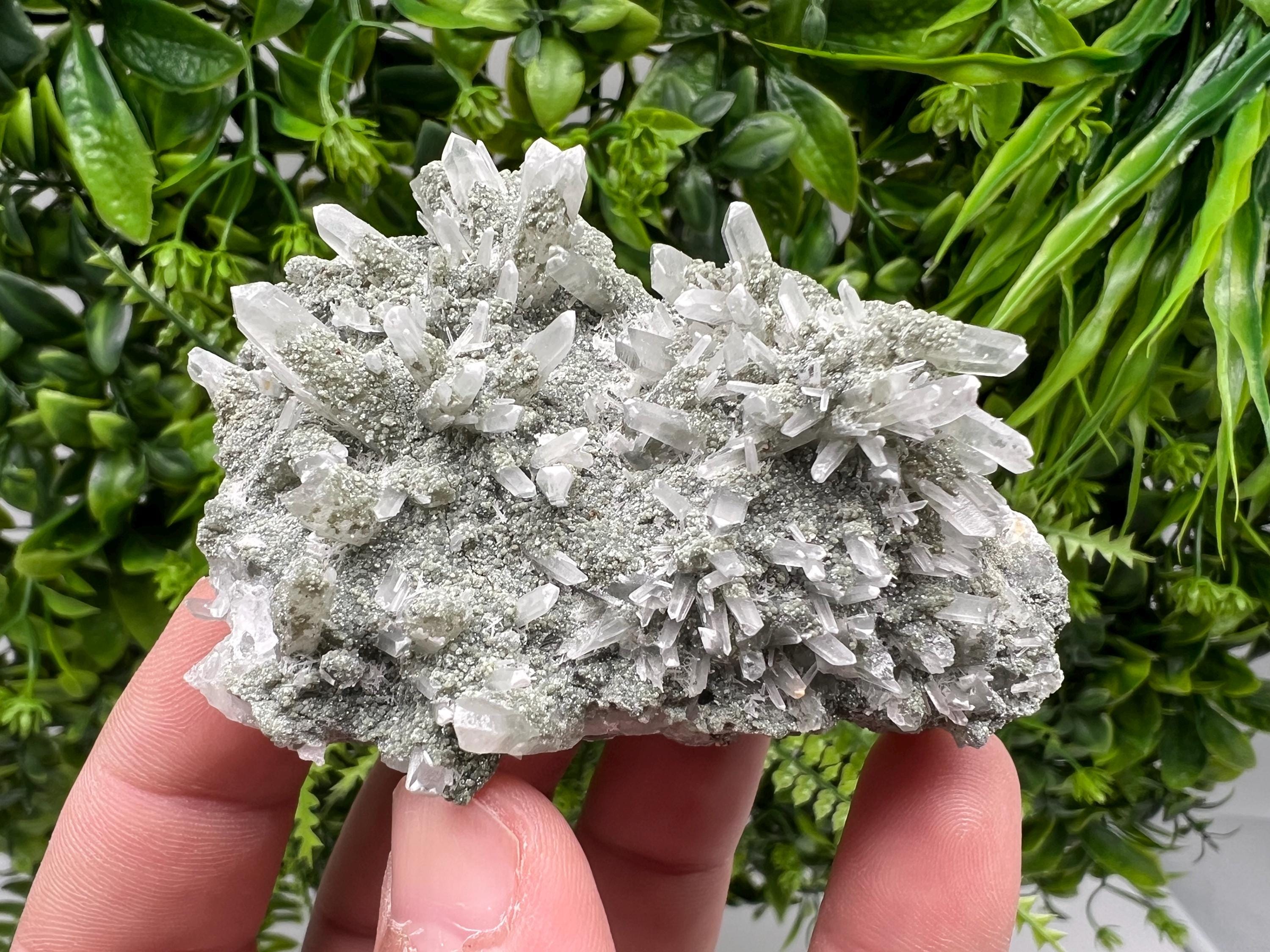 Green Quartz Specimen: Chlorite and Sphalerite Inclusions, Madan Bulgaria