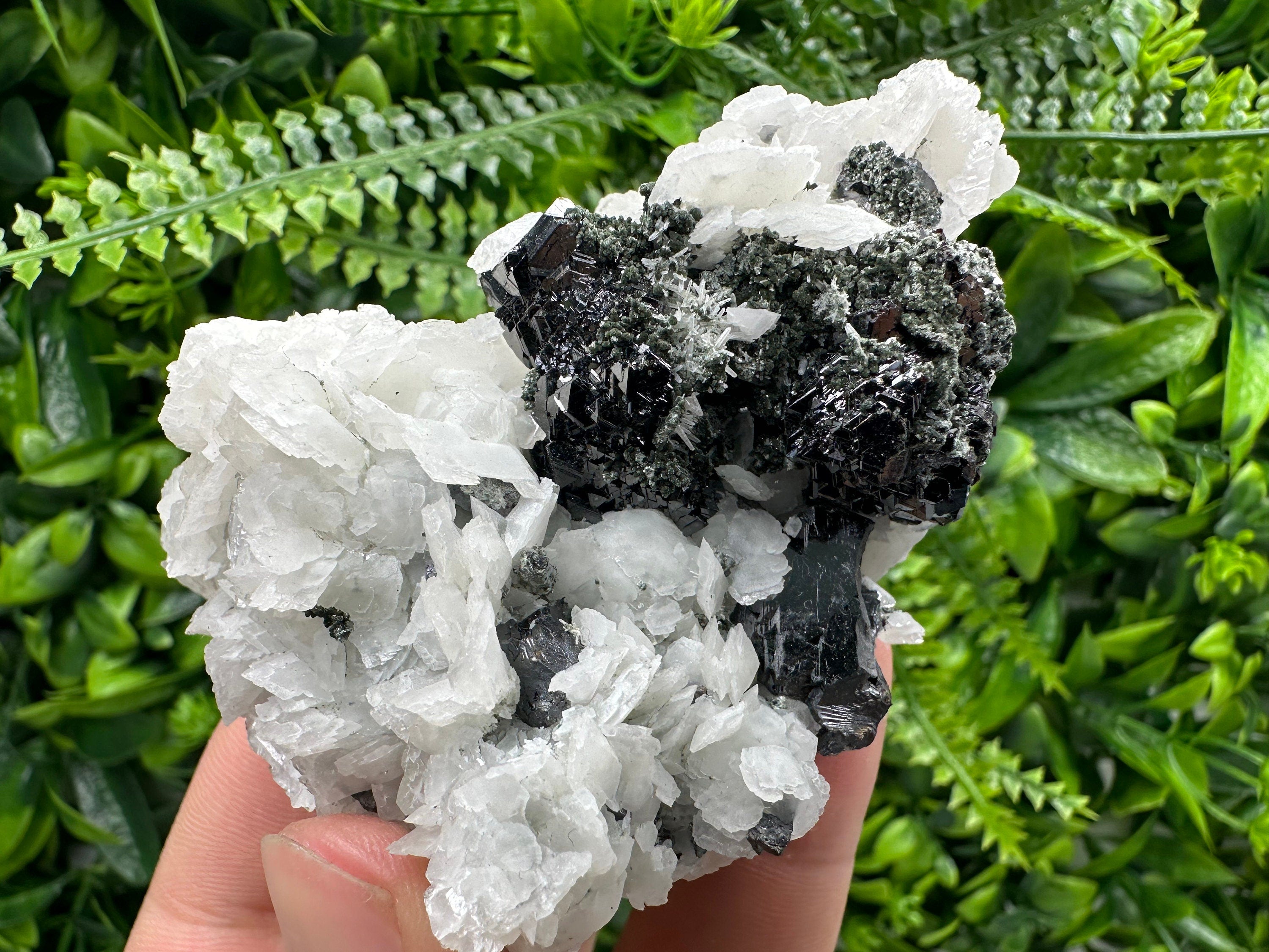 Sphalerite with Calcite and Quartz, Bulgaria Mineral Specimen