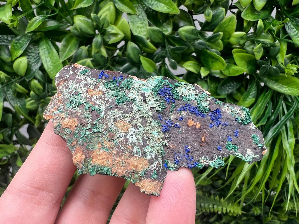 Azurite Malachite Mineral Specimen: Moroccan Blue-Green Crystal, Home Decor
