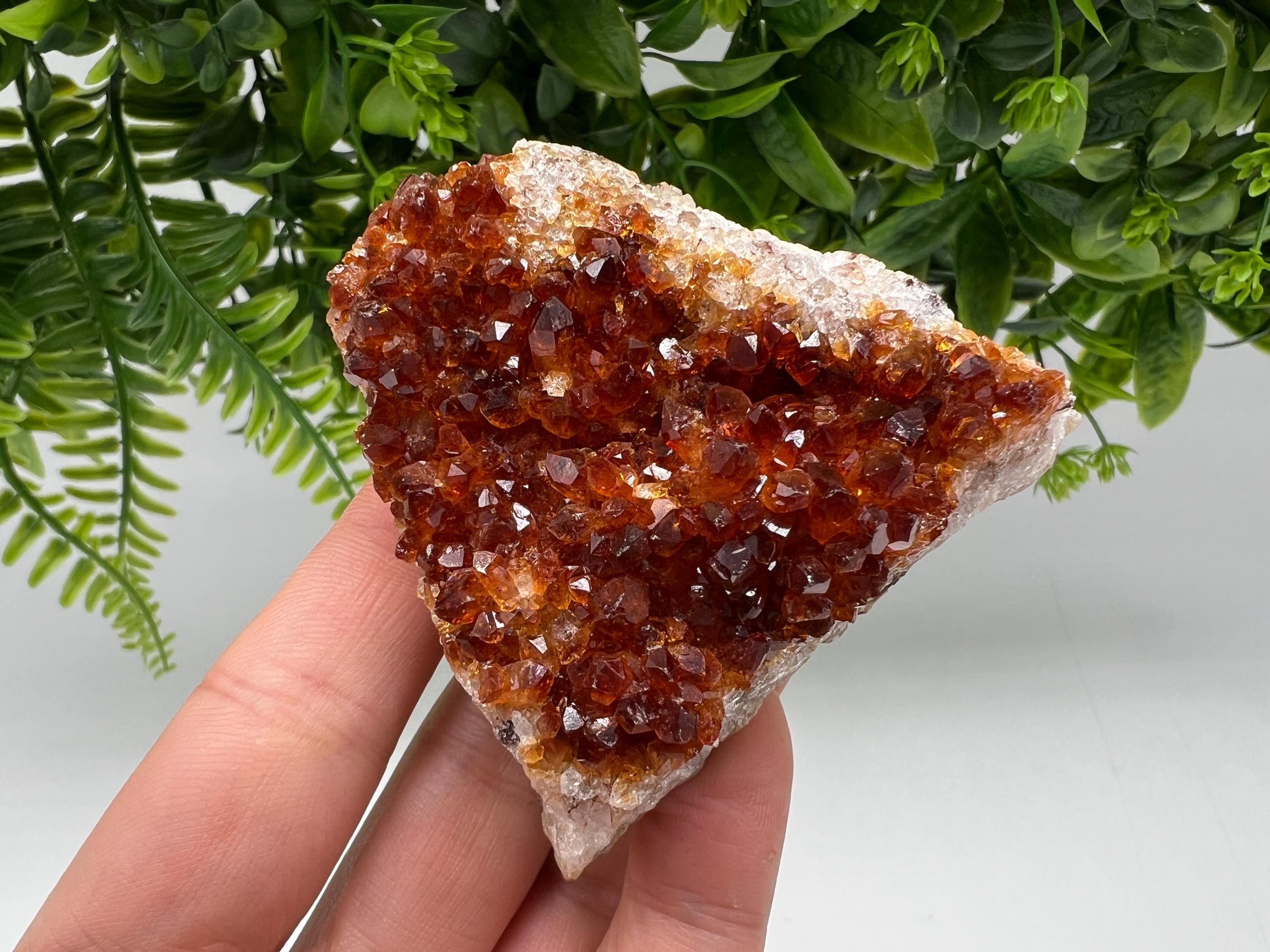 Citrine Crystal with Hematite Inclusions: Natural Phantom Cluster