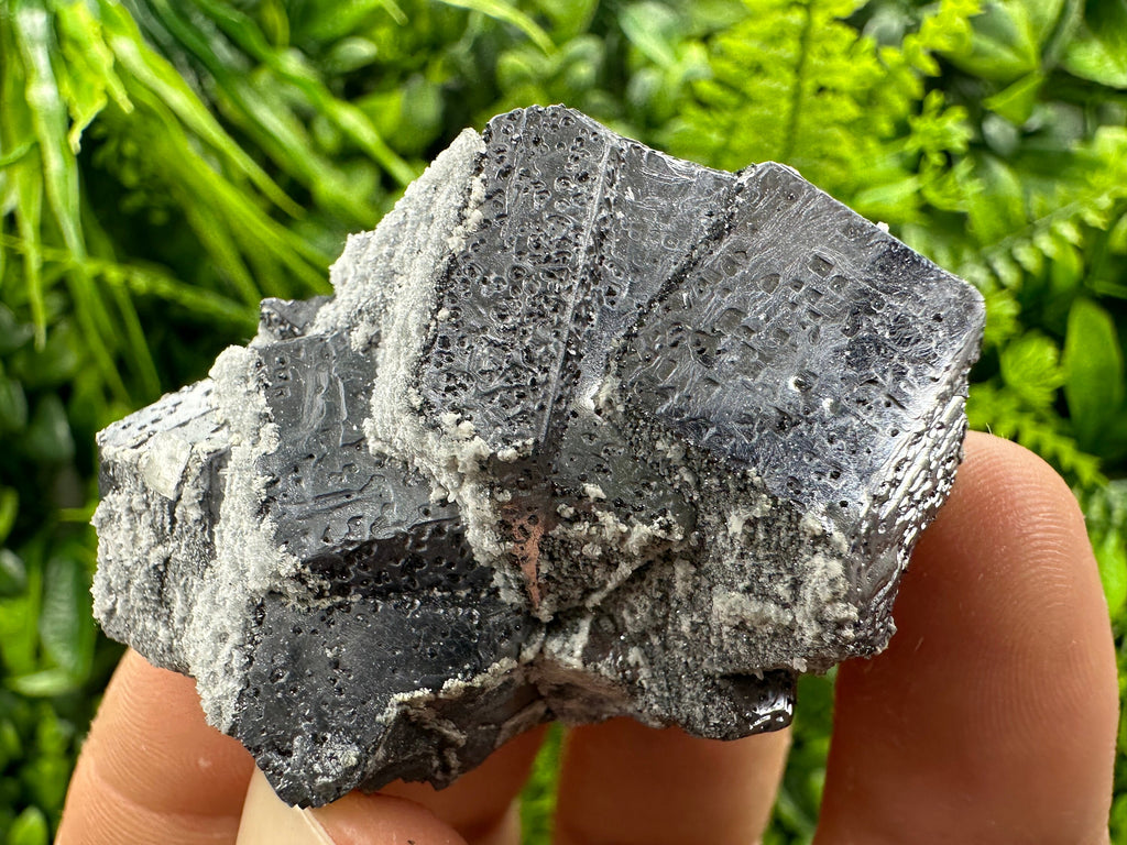 Shiny Galena with Calcite Cluster, Batantci Mine Mineral Specimen