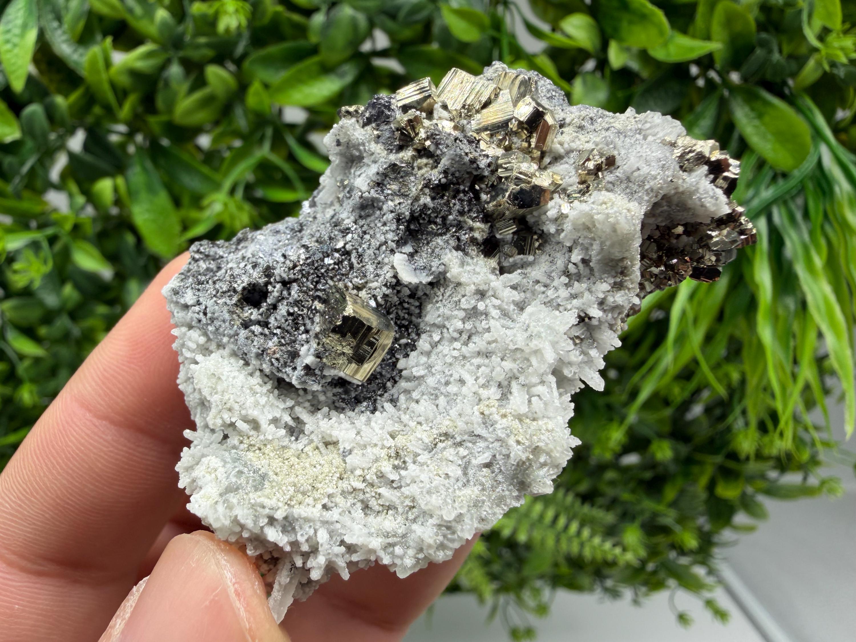 Pyrite Sphalerite Quartz  Mineral Specimen, Krushev dol Mine