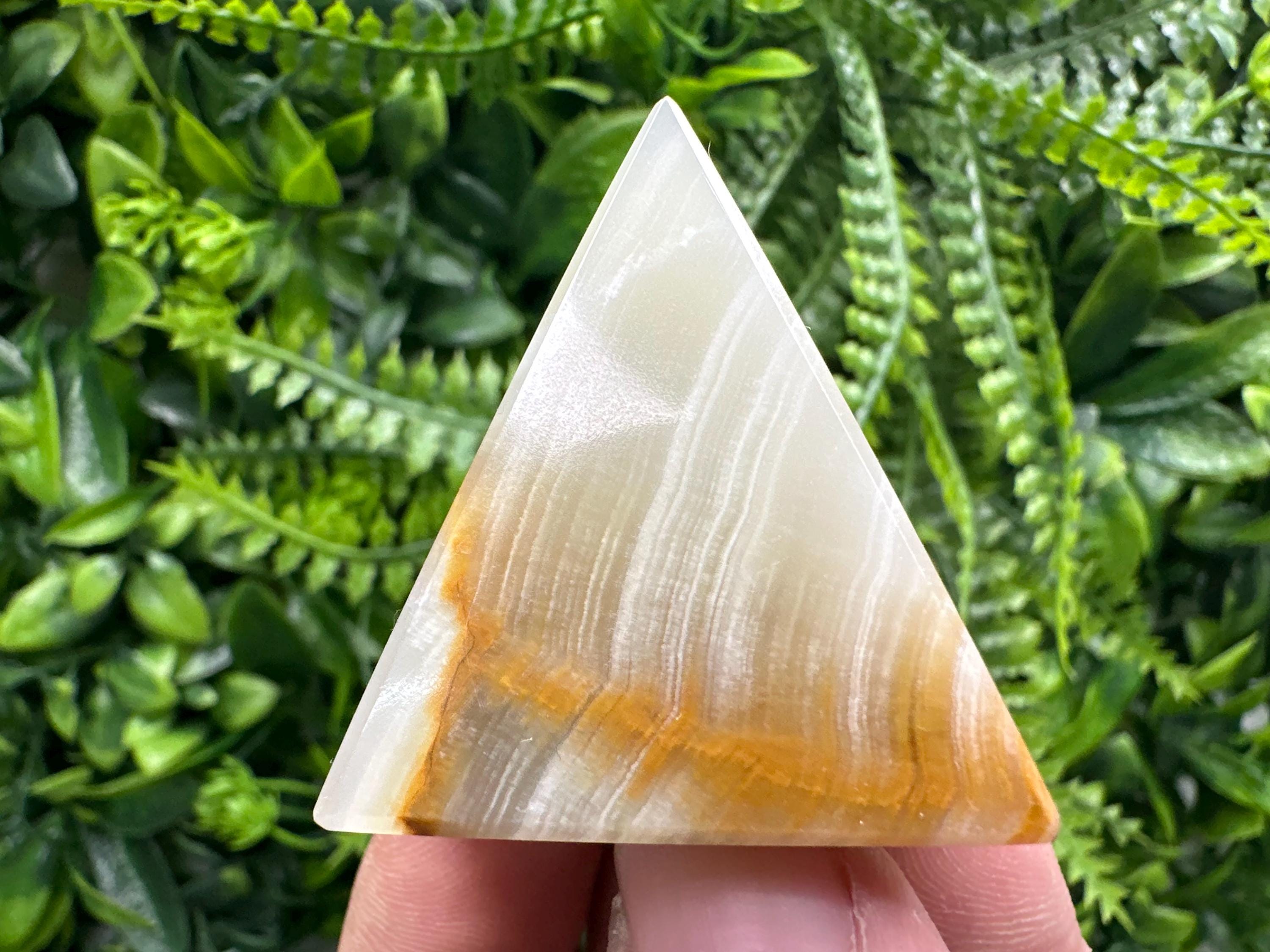 Green Marble Onyx Crystal Pyramid: Healing Stone (3.5cm)