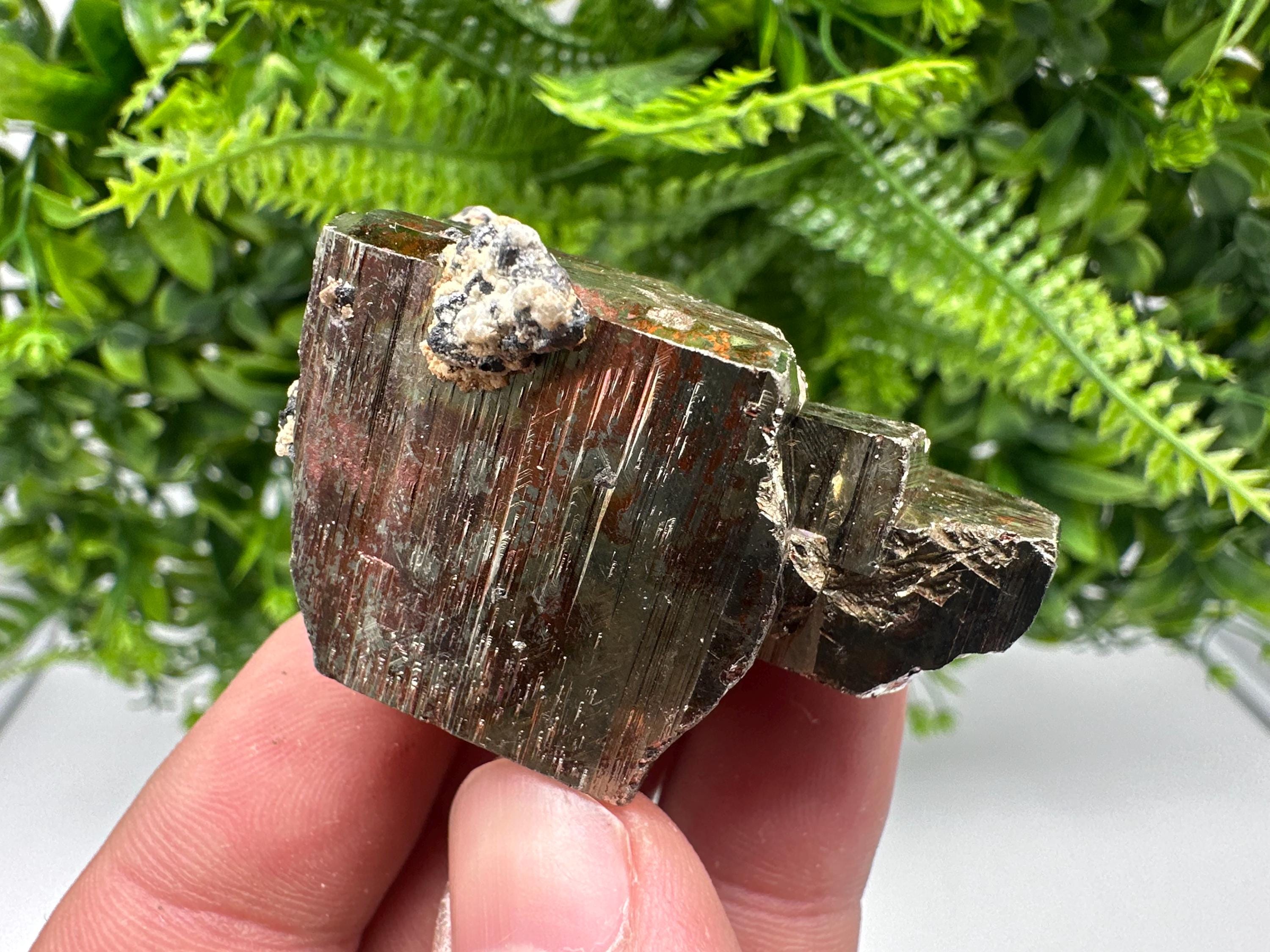 Wonderful Rainbow Pyrite whit Calcite,natural minerals souvenir Crystal,collection stone,rare minerals,home decor,Borieva Bulgaria
