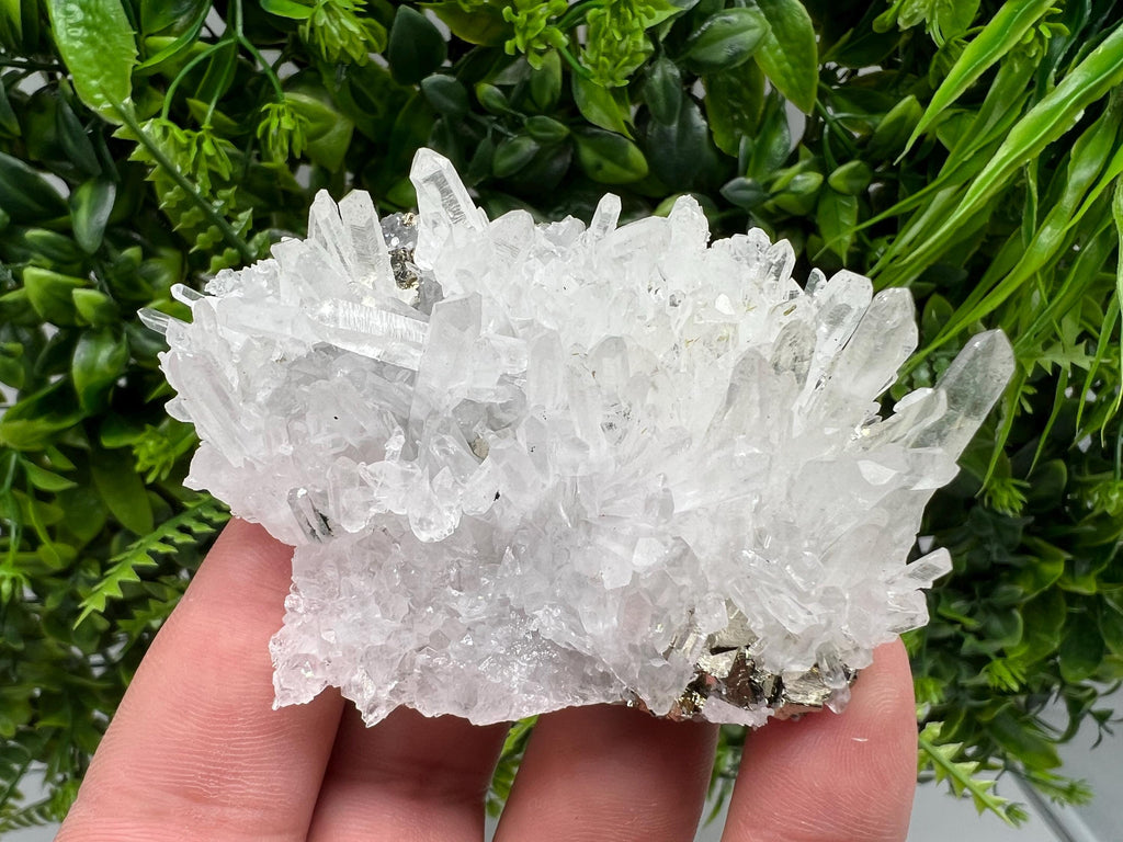 Transparent Chlorite Quartz Crystal Cluster - Madan, Bulgaria