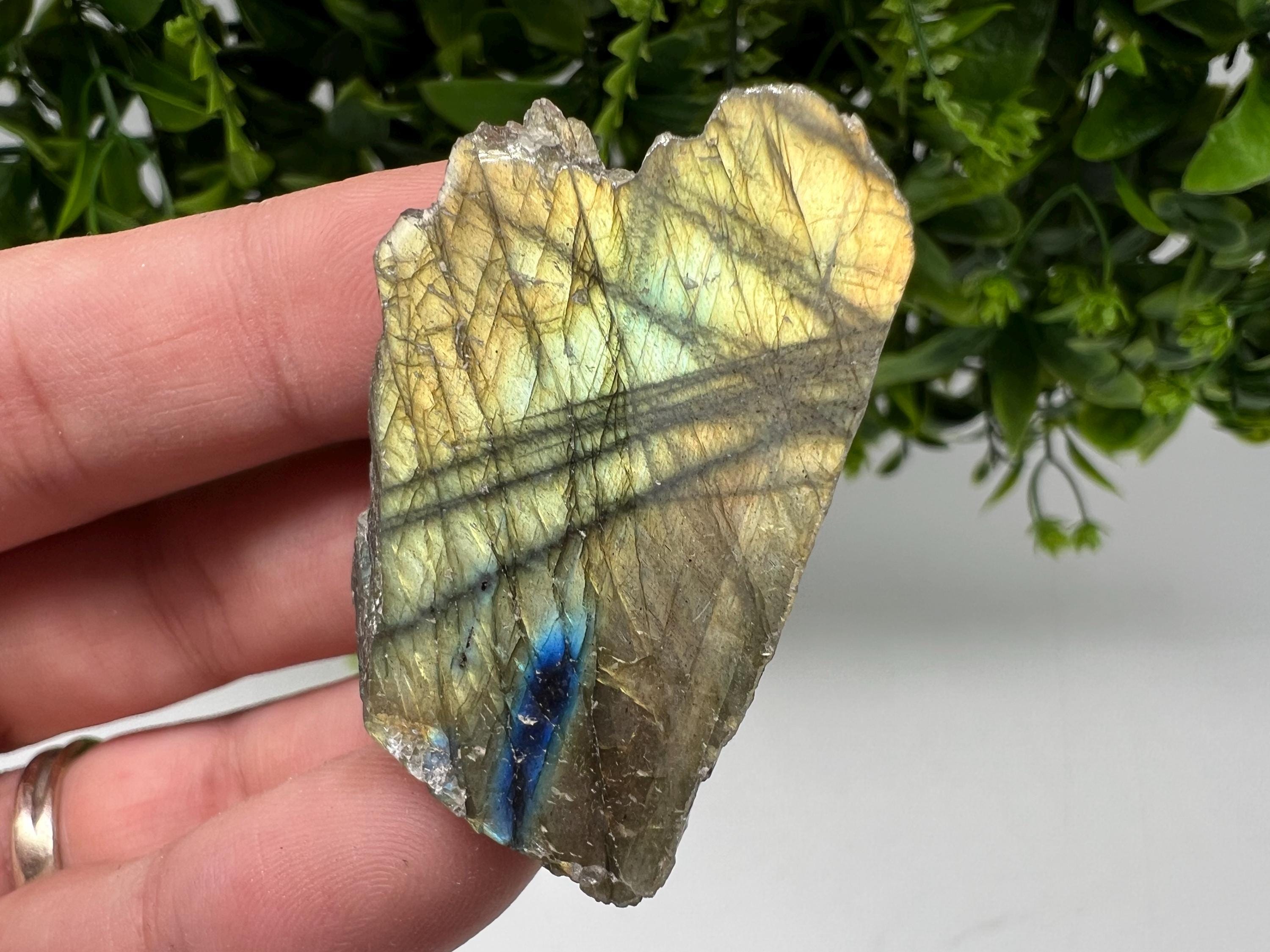Polished Labradorite Slab: Multifire Crystal Decor - 24 Grams