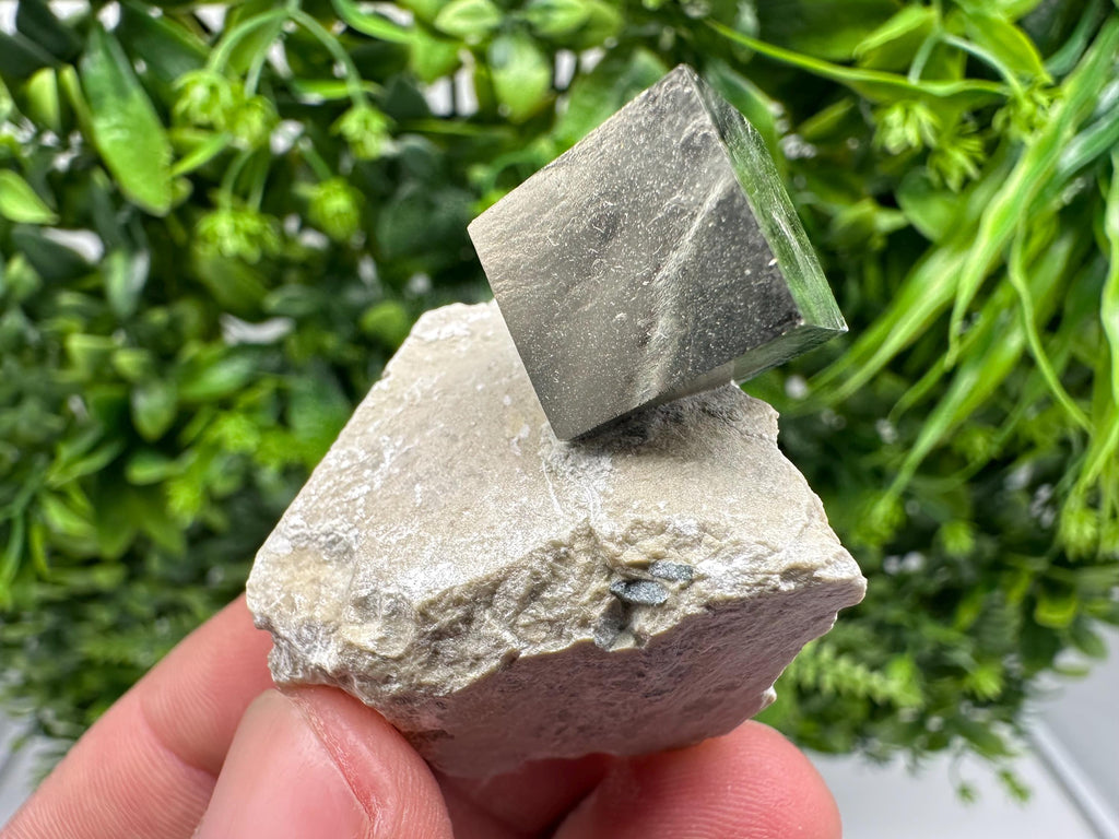 Large Pyrite Cube on Matrix, Navajun Spain, Home Decor Stone