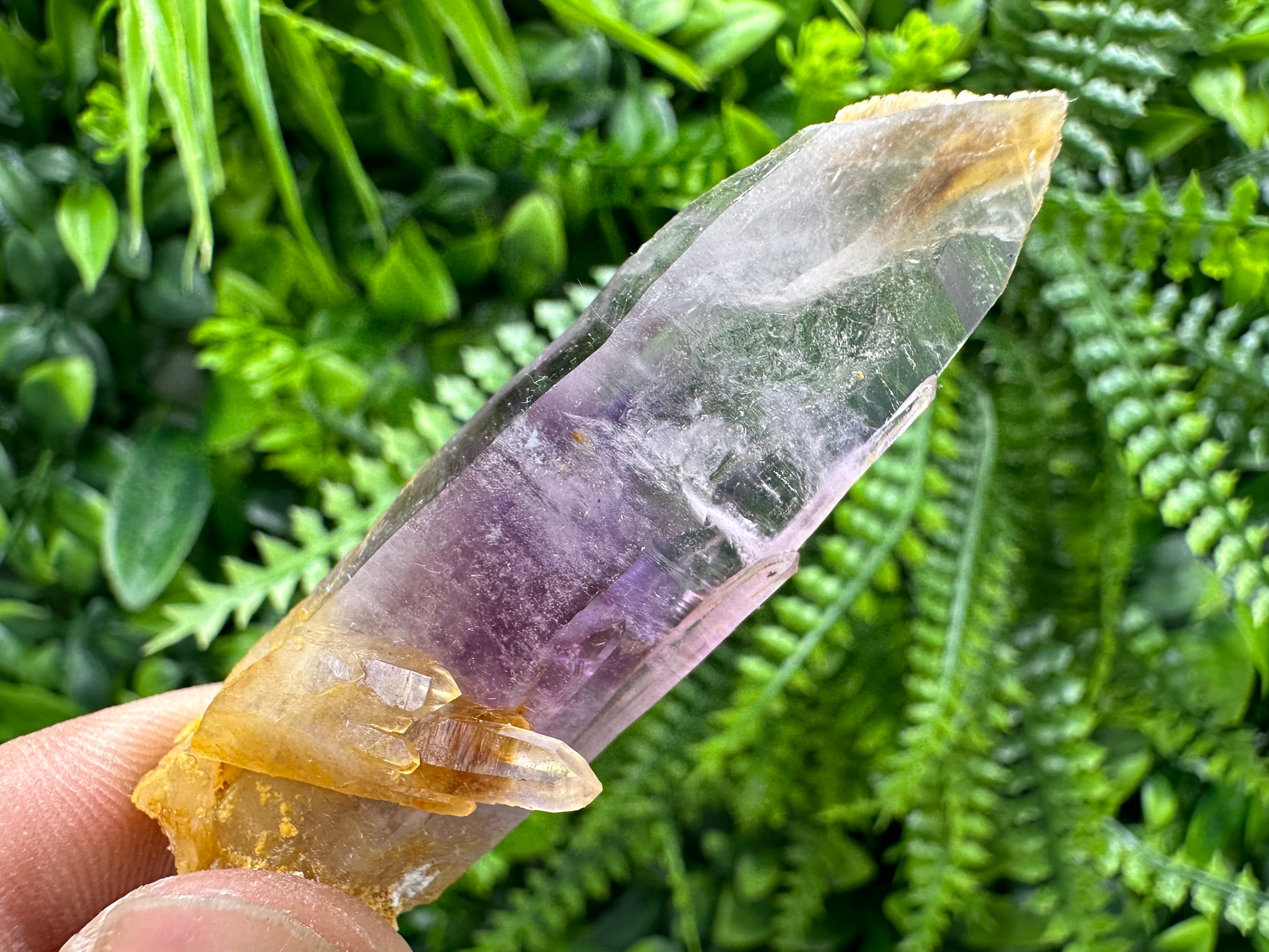 Amethyst Phantom Crystal with Cerussite, Bulgarian Mineral Specimen
