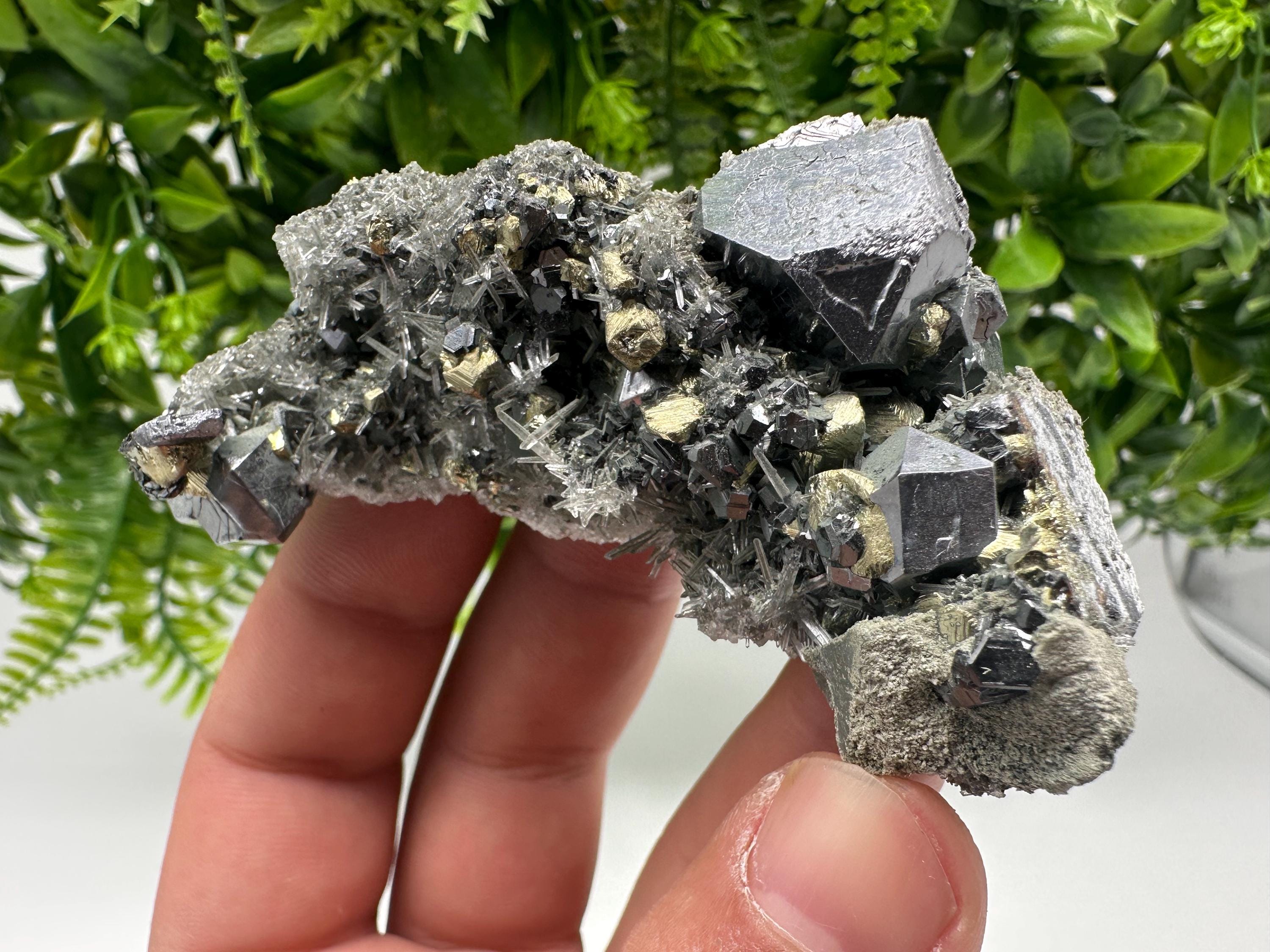 Wonderful shiny Galena,Chalcopyrite,Sphalerite from Vurba mine section Batantci natural minerals souvenir crystal gift home decor,collection