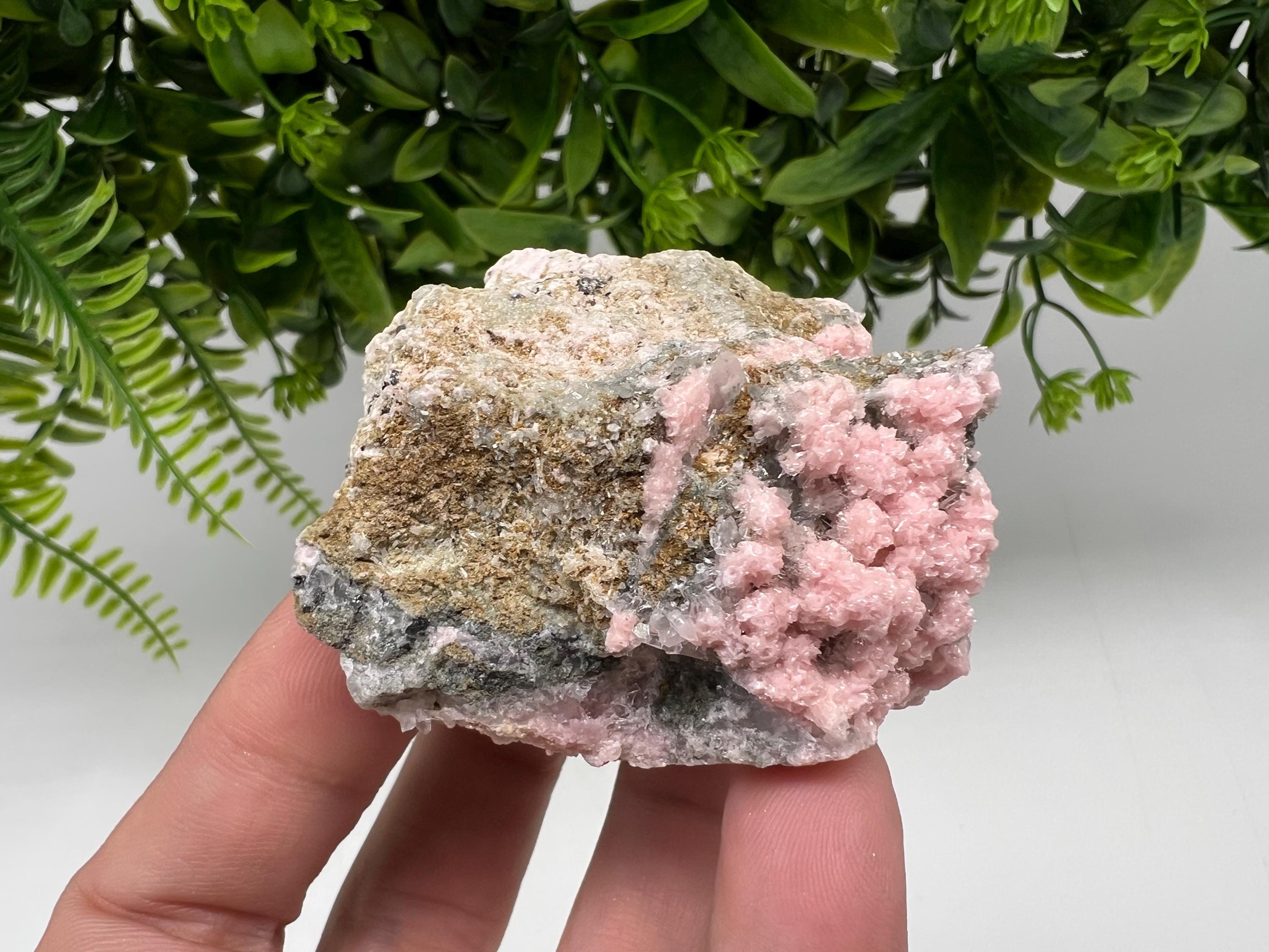 Beautiful Rhodochrosite perfect pink colour Starnica Mine Davidcovo Bulgaria natural minerals souvenir crystal gift home decor stone gift