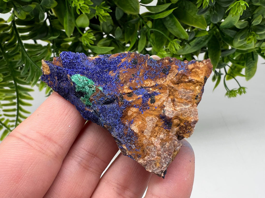 Azurite Malachite Mineral Specimen: Moroccan Blue-Green Crystal, Collector Stone