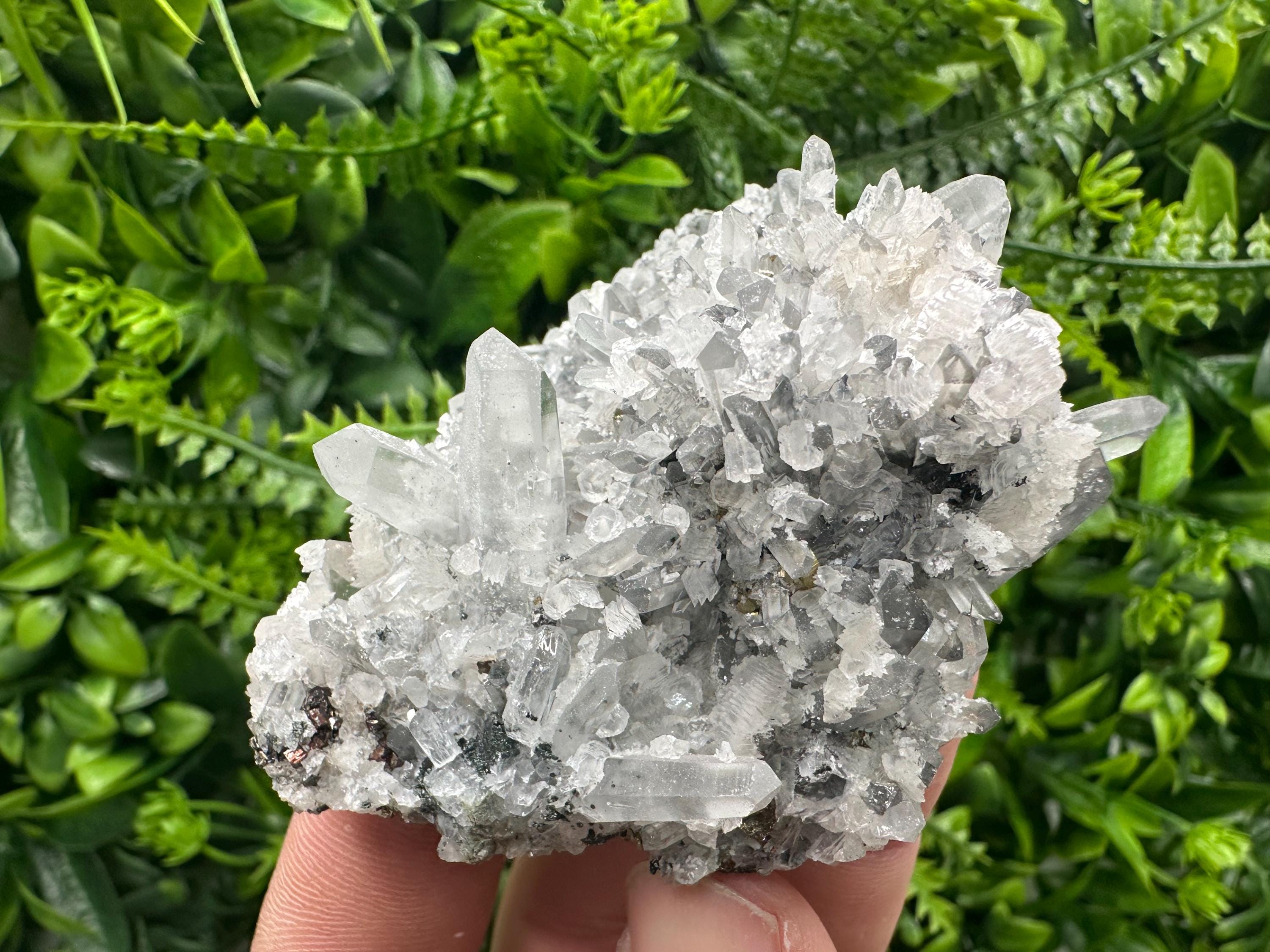 Borieva Mine Quartz Crystal, Calcite, Pyrite Specimen, Home Decor