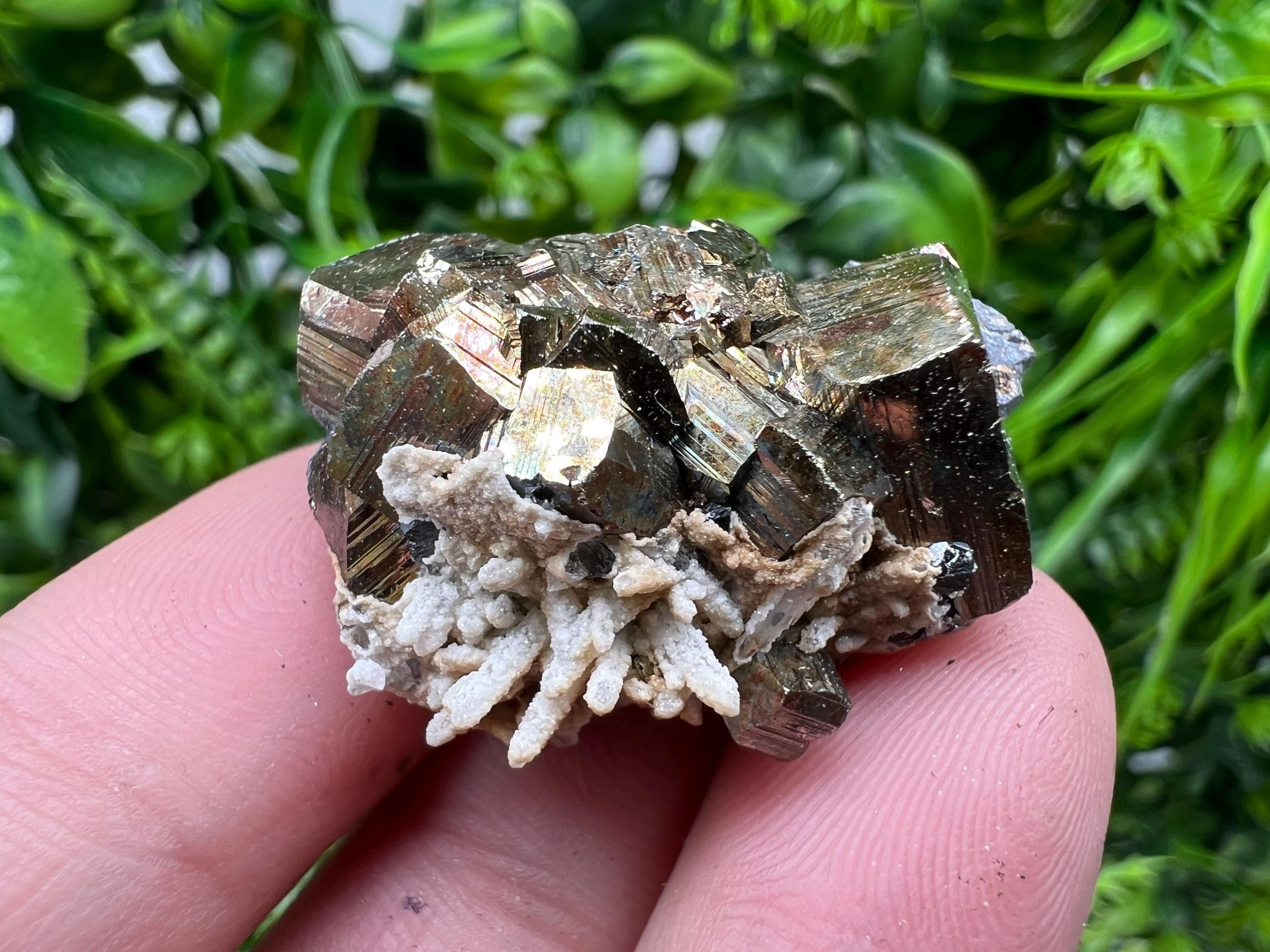 Wonderful Rainbow Pyrite whit Calcite,natural minerals souvenir Crystal,collection stone,rare minerals,home decor,Borieva Bulgaria