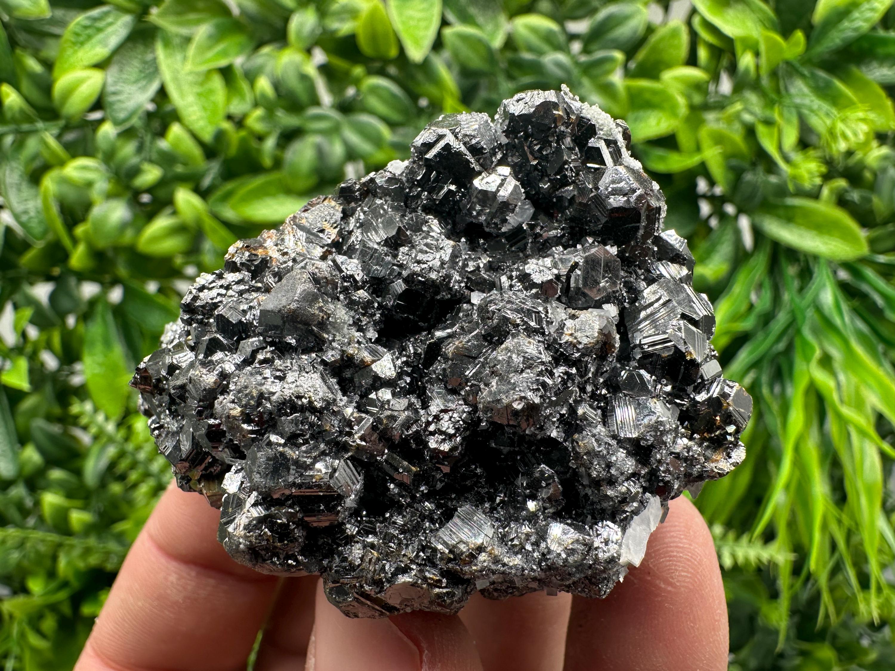 Sphalerite on Green Quartz, Bulgaria Mineral Specimen