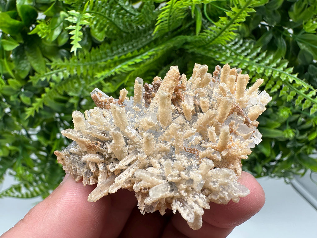 White Calcite Quartz Cluster, Madan Bulgaria, Natural Mineral Specimen