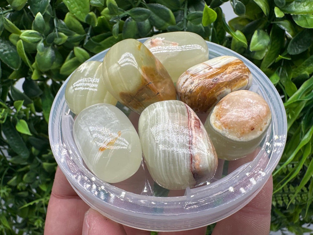 Green Marble Onyx Tumbled Stone: Polished Healing Crystal