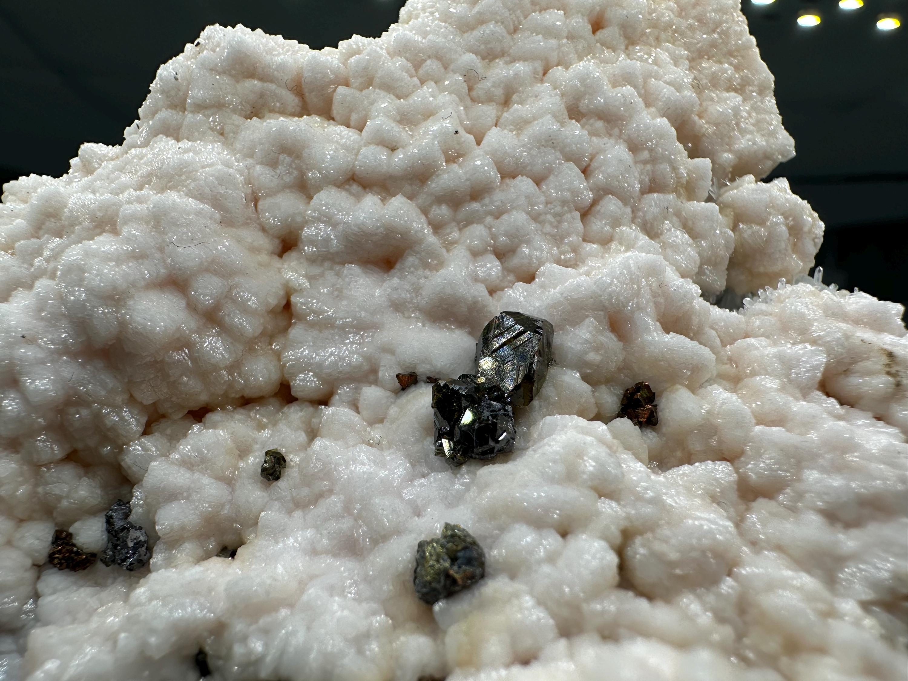 Stunning Manganocalcite whit Cleiopfane  from Krushev dol mine,Madan,Bulgaria,pink Calcite,Mangano Calcite,natural,collection mineral specim