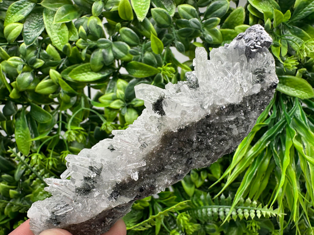 Transparent Quartz, Galena, and Chlorite Mineral Specimen, Bulgaria
