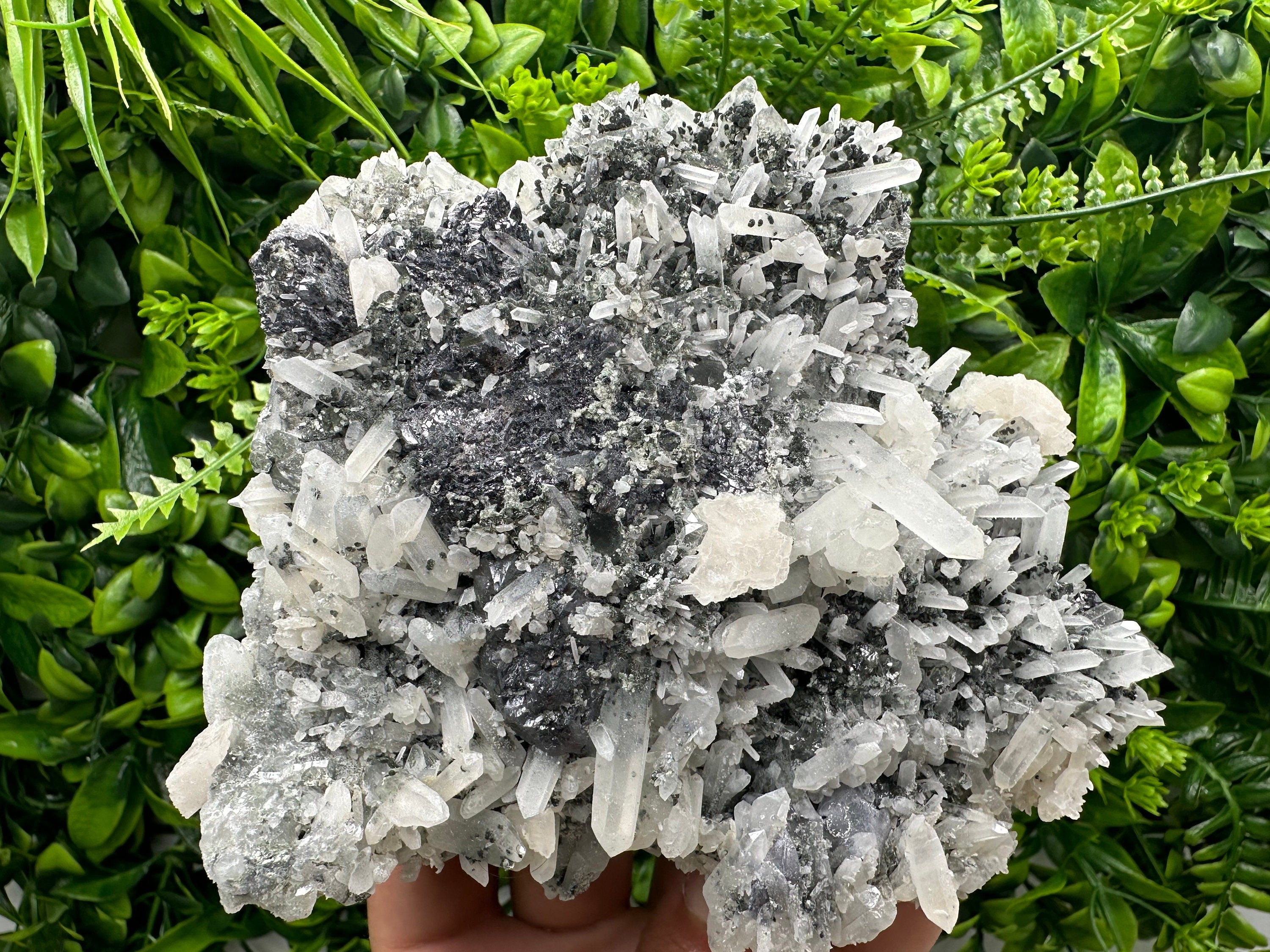 Sphalerite Calcite on Quartz, Borieva Mine Mineral Specimen