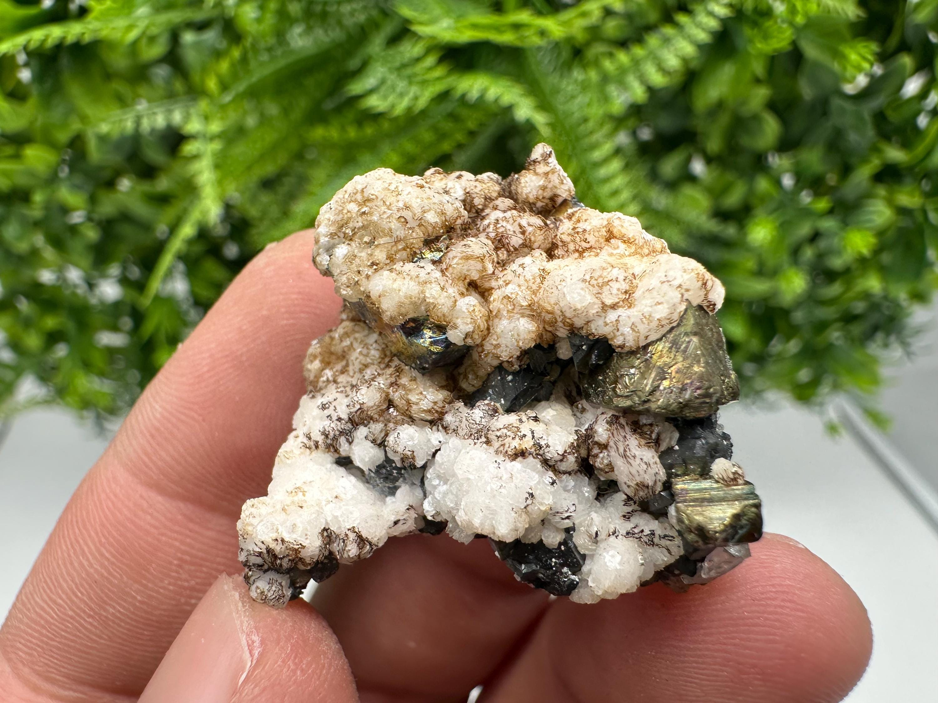 Calcite on Spinel Galena, Krushev dol Mine, Bulgaria