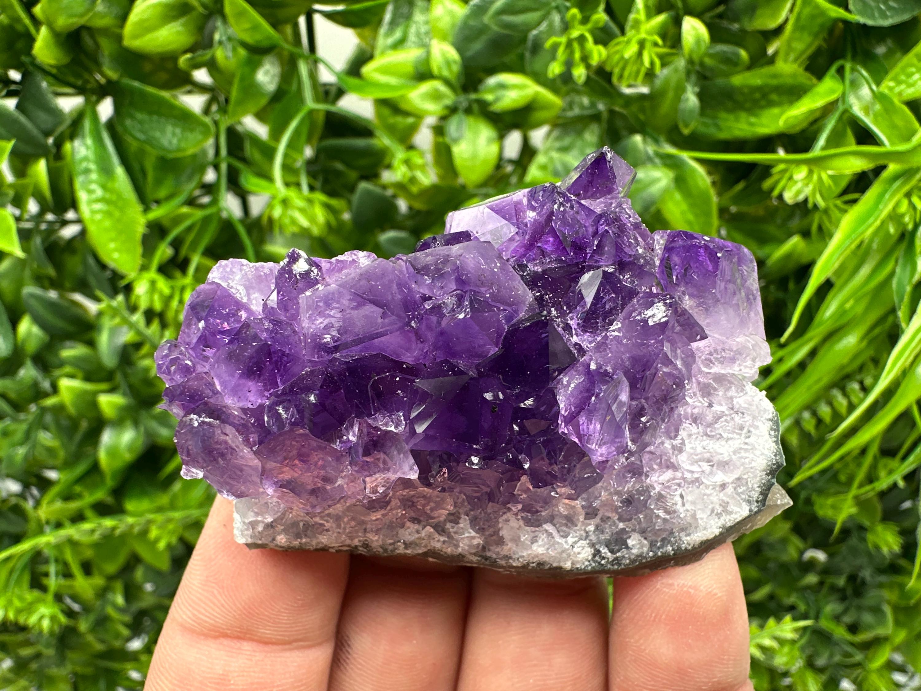 Uruguay Amethyst Cluster: Natural Purple Quartz Crystal, Home Decor