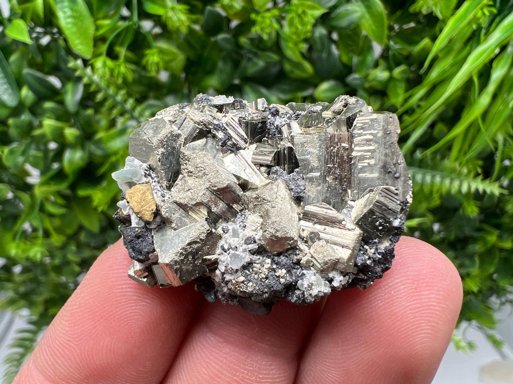 Golden Pyrite,Sphalerite from 9th September mine,Madan,Bulgaria,natural,collectible mineral specimen,home decor crystal,Pyrite cluster,