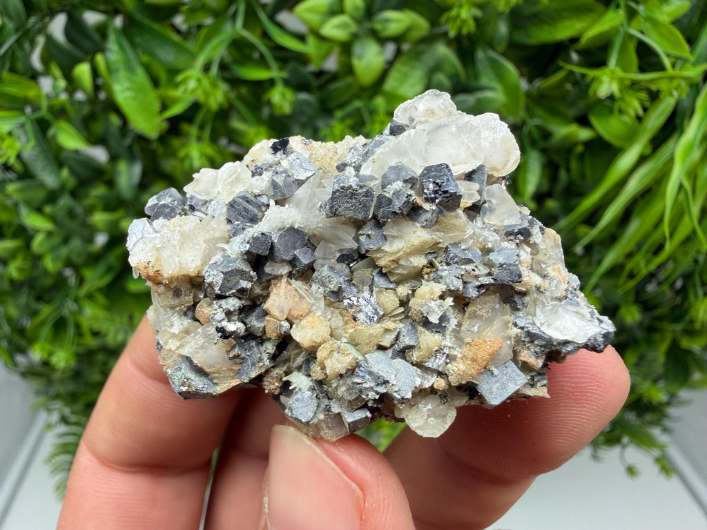 Galena Spinel with Quartz and Calcite, Borieva Mine Mineral Specimen