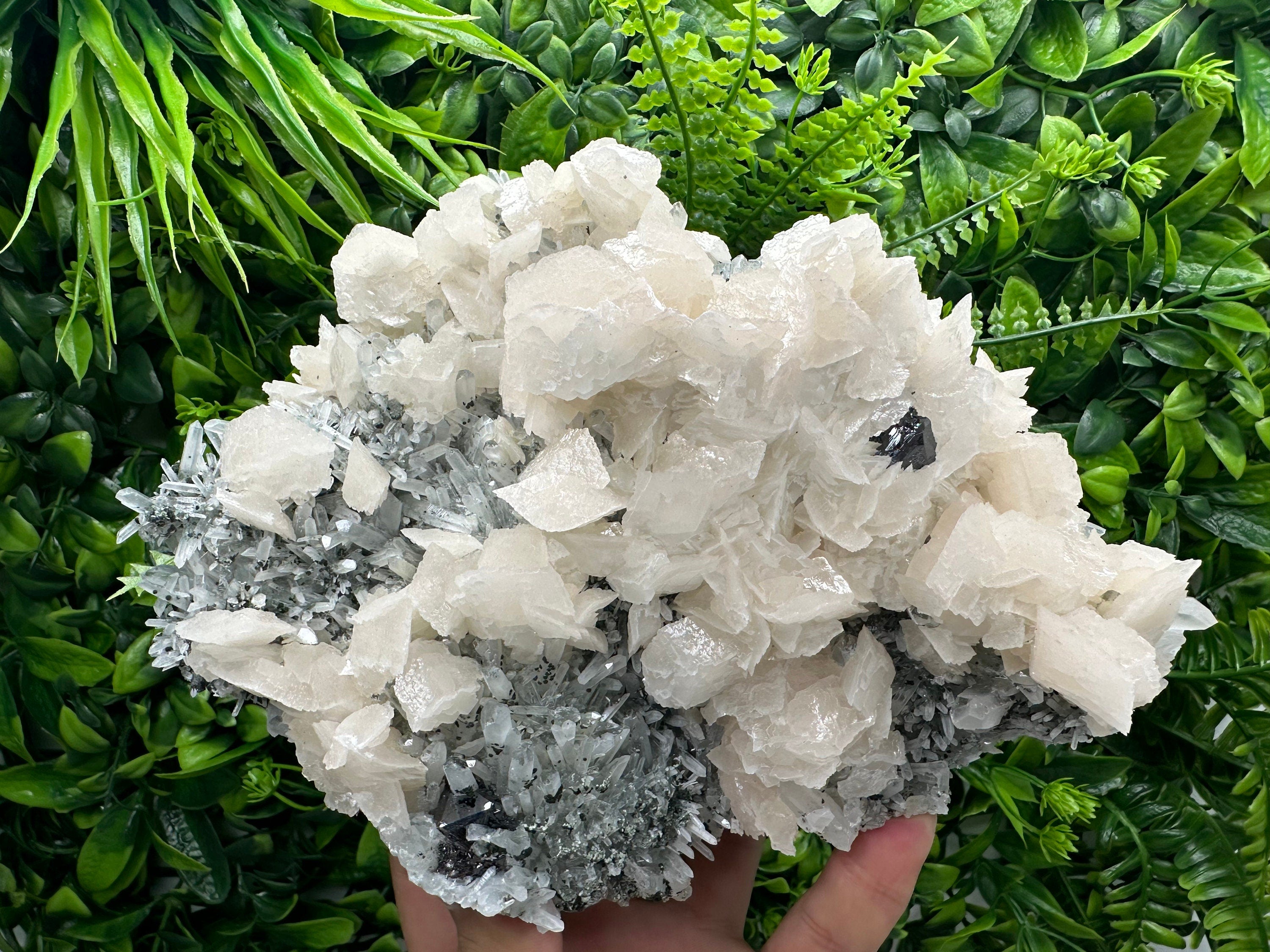 Sphalerite Calcite on Quartz, Borieva Mine Mineral Specimen