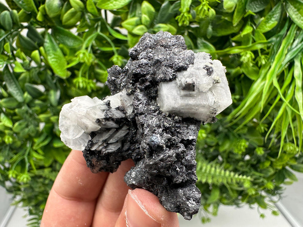 Natural Sphalerite with Calcite, Borieva Mine Mineral Crystal