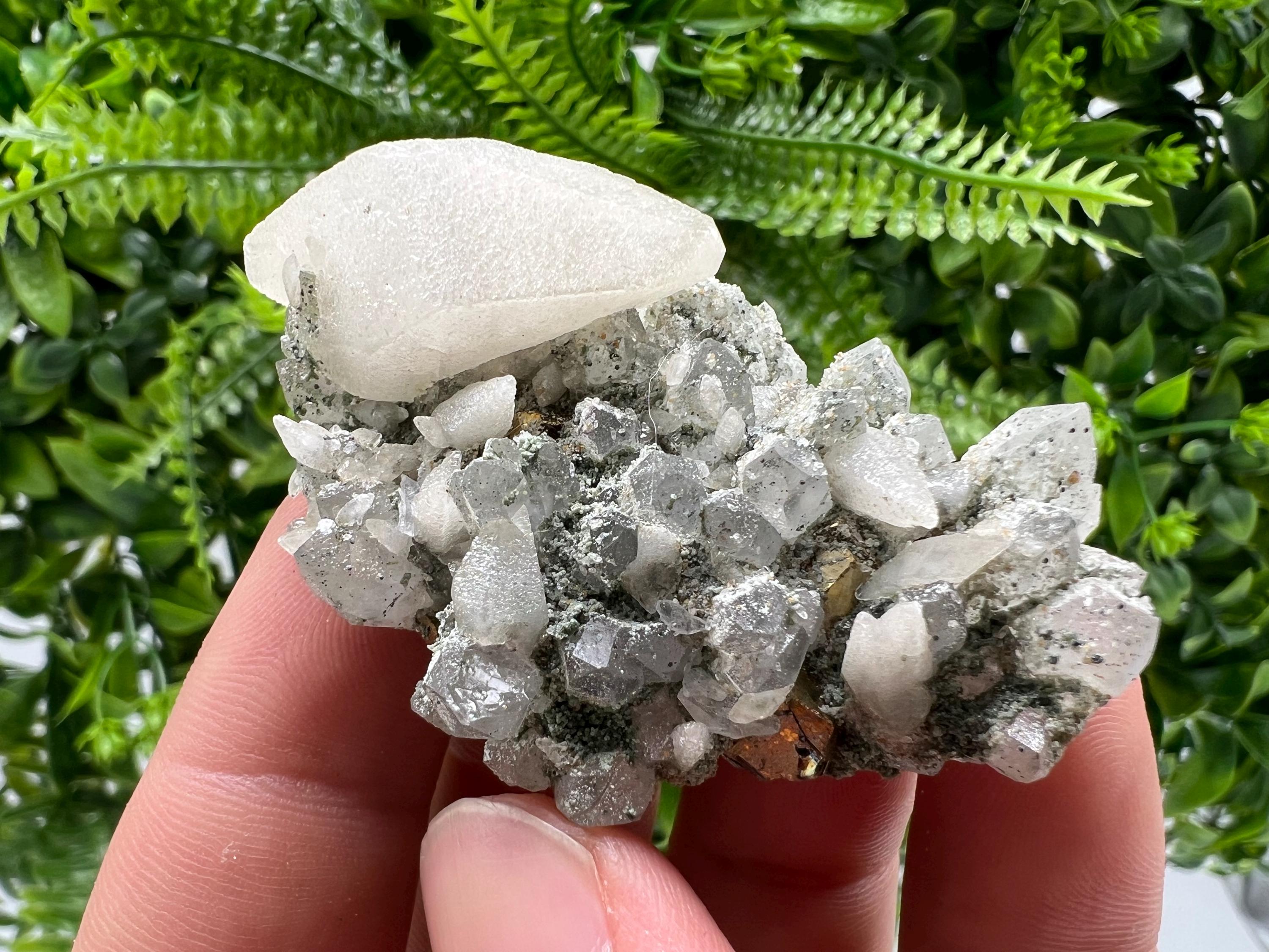 Quartz Calcite Rhodochrosite Cluster, Djurcovo Mine, Bulgaria