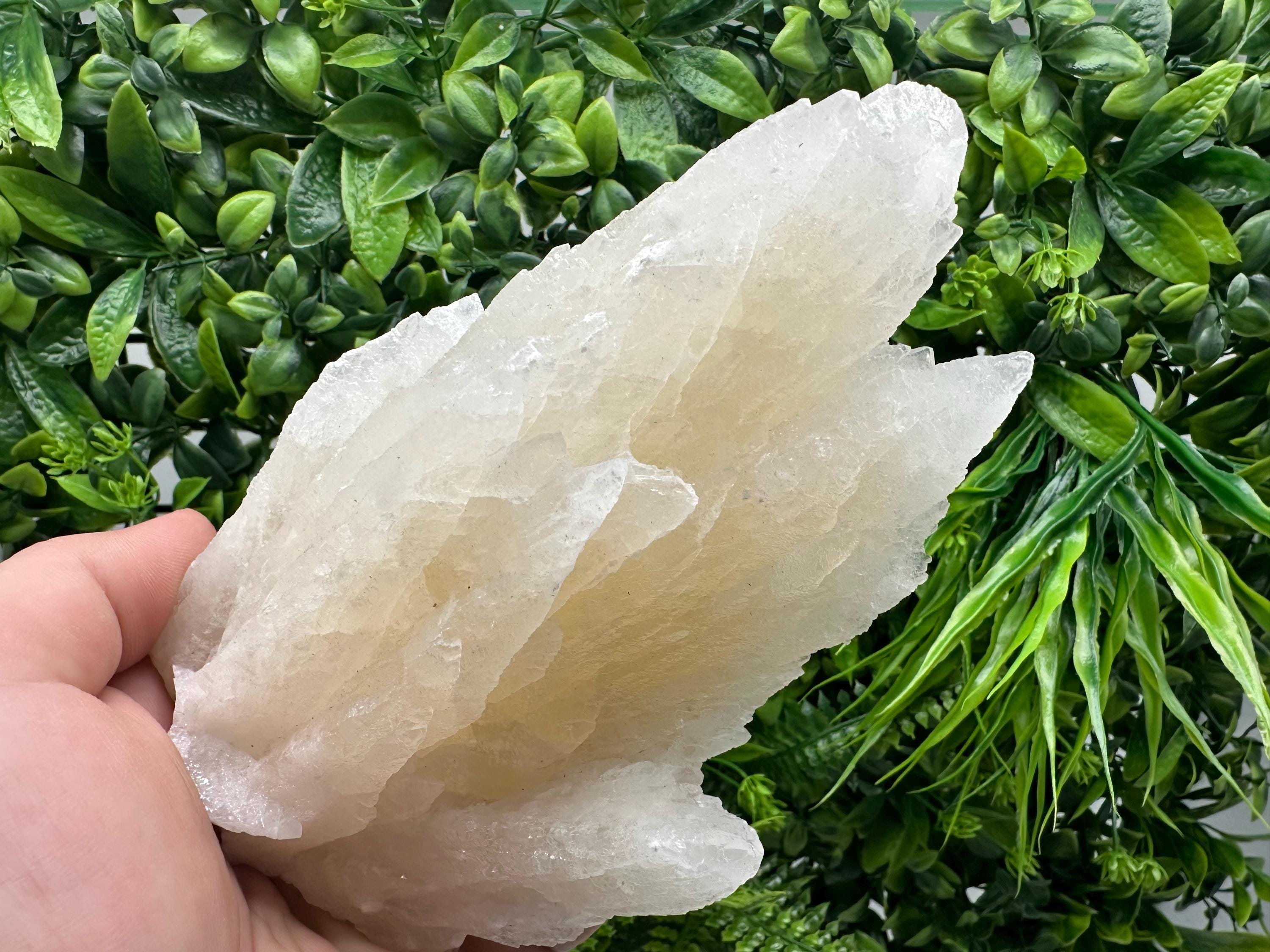 Calcite on Green Quartz: Rare Healing Crystal from Bulgaria