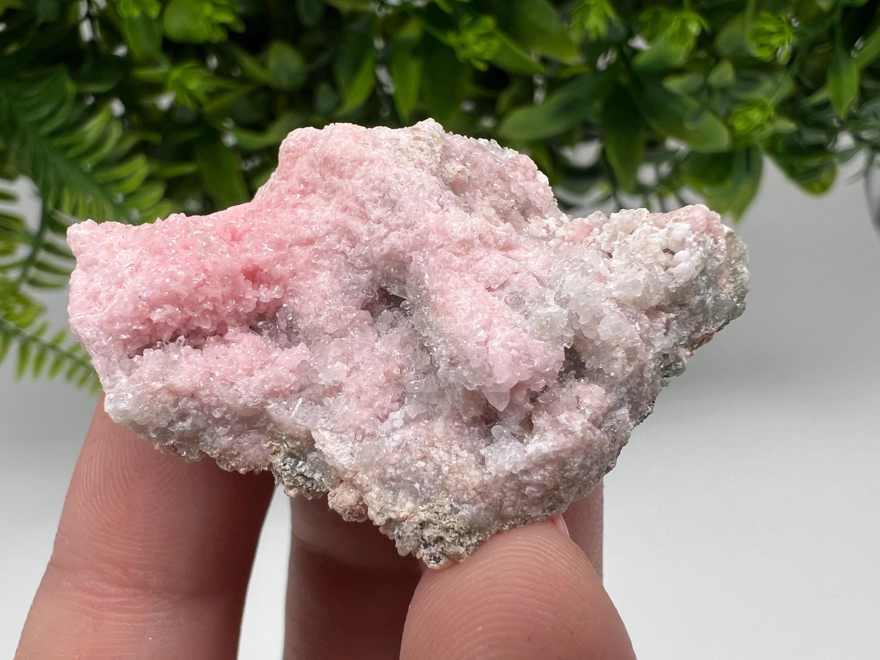 Rhodochrosite on Quartz, Starnica Mine, Bulgaria