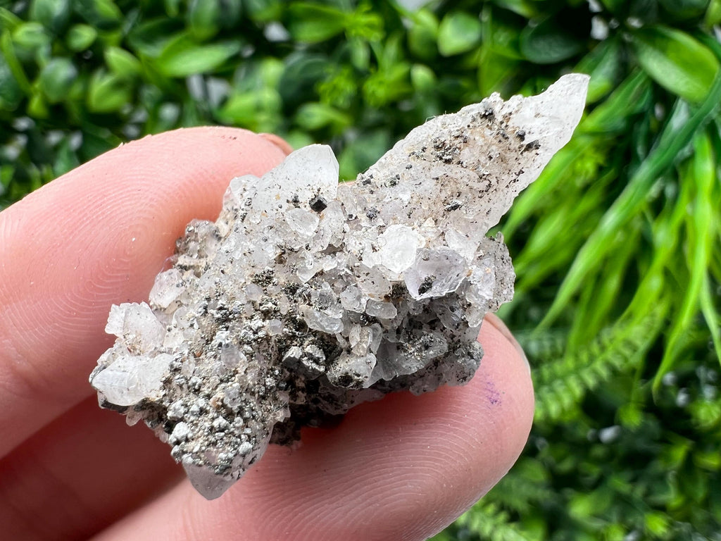 Lovely specimen Green Quartz inclusions Chlorite and Sphalerite/ Natural minerals/ Souvenir crystal gift minerals famous 9th September/Madan