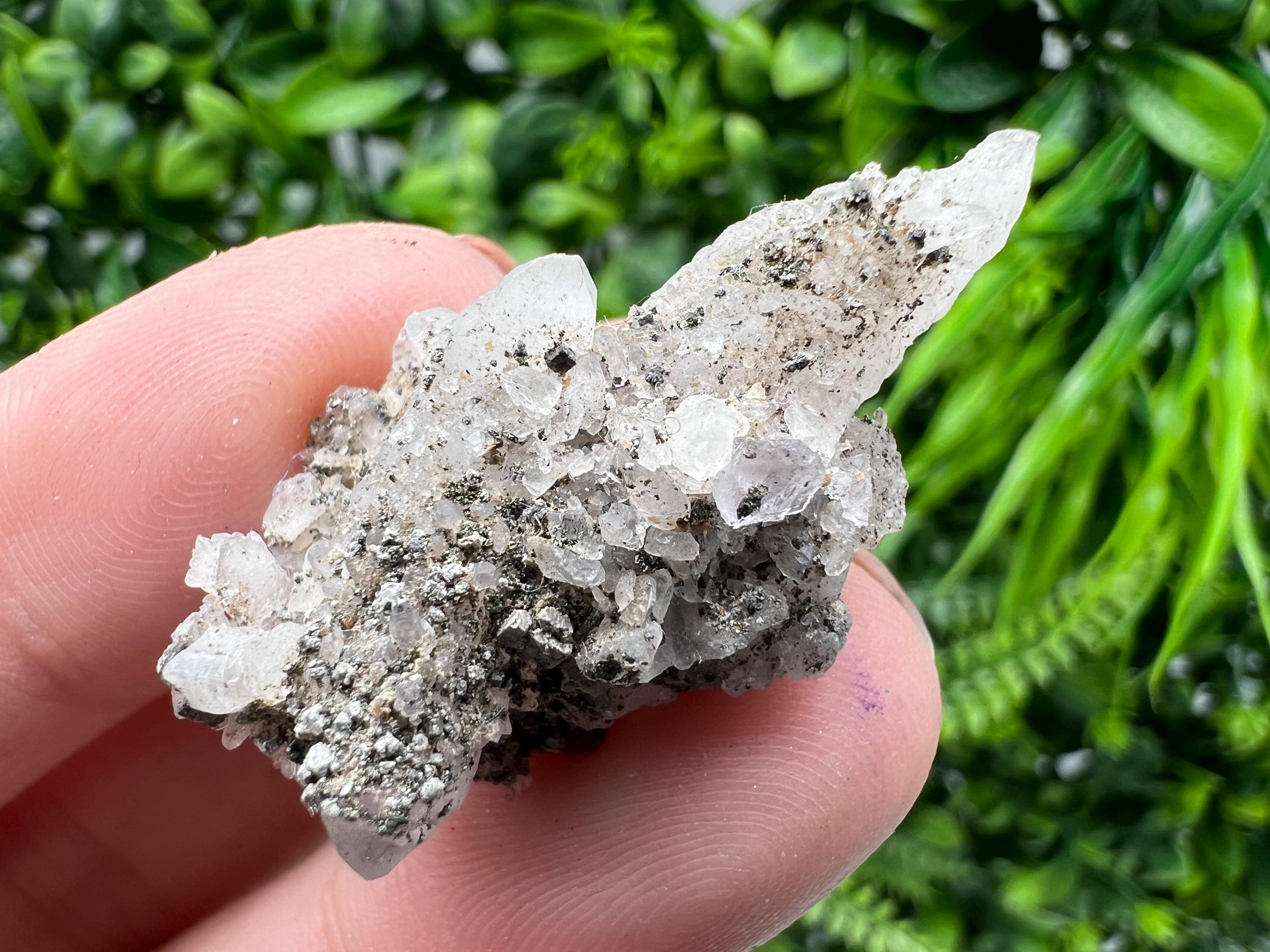 Lovely specimen Green Quartz inclusions Chlorite and Sphalerite/ Natural minerals/ Souvenir crystal gift minerals famous 9th September/Madan