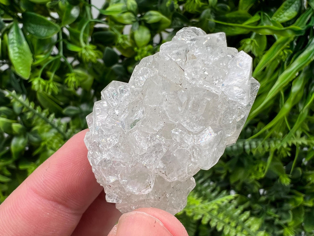 Transparent Apophyllite on Chalcedony, Natural Crystal Specimen, India