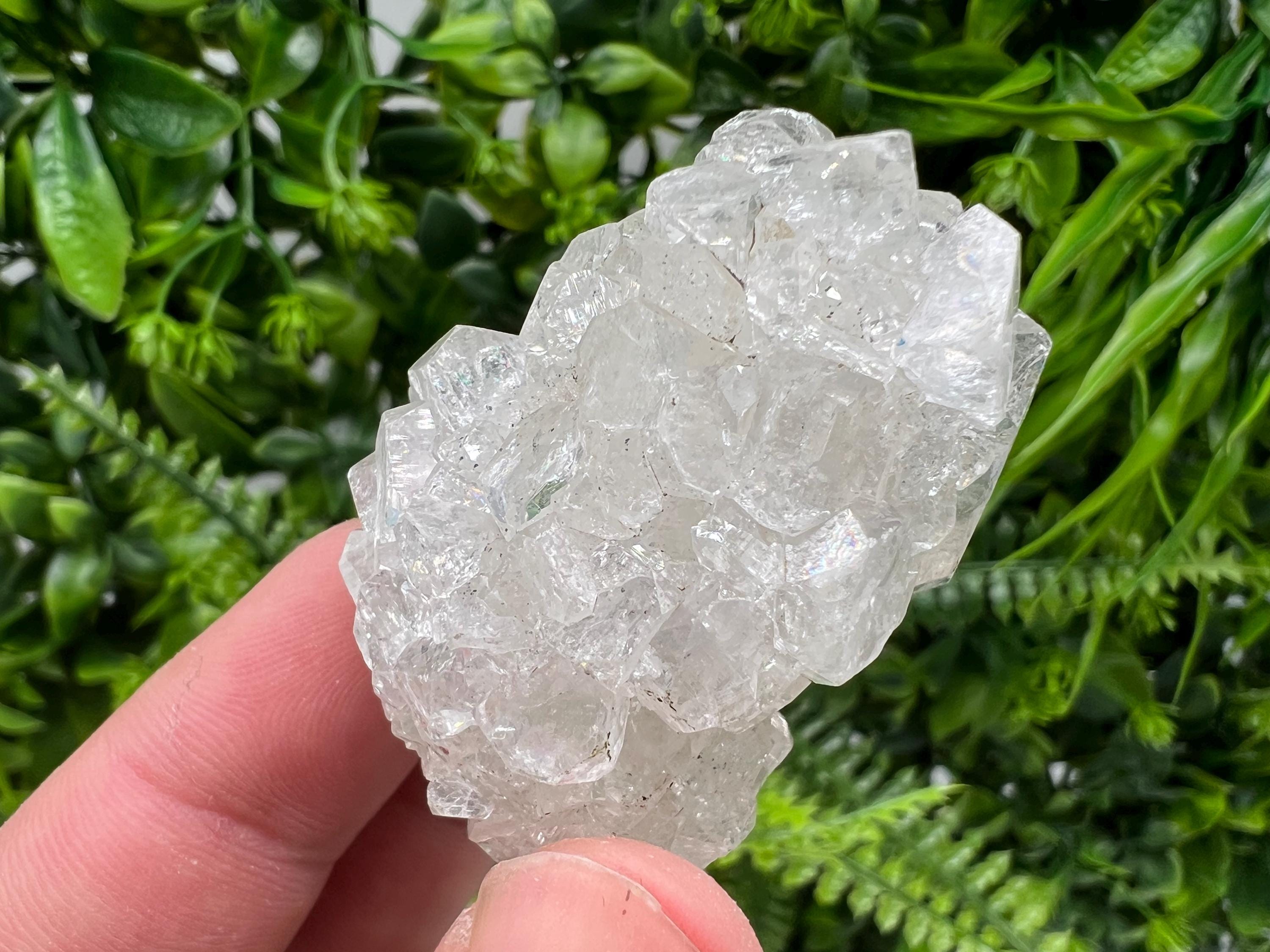 Transparent Apophyllite on Chalcedony, Natural Crystal Specimen, India