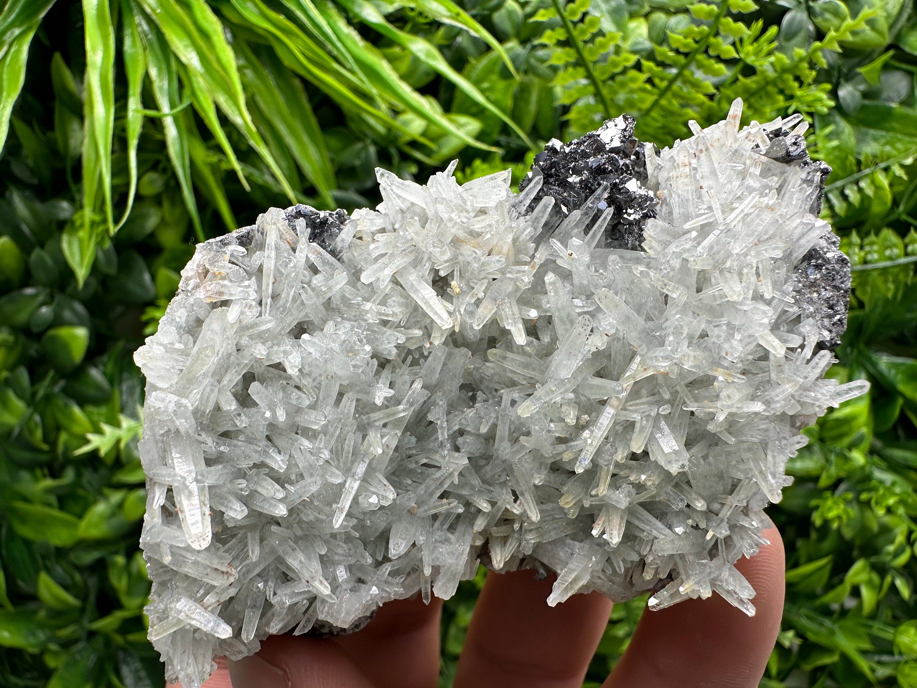 Chlorite Quartz Crystal Cluster, Bulgarian Mineral Specimen