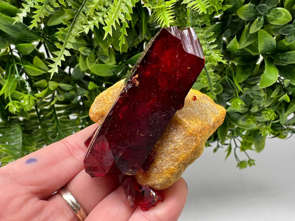 XXL Lab-Grown Ruby Pruskite Crystal on Matrix, Poland