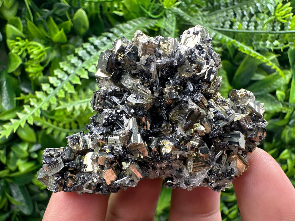 Rainbow Pyrite with Sphalerite and Quartz, Borieva Mine Mineral Specimen