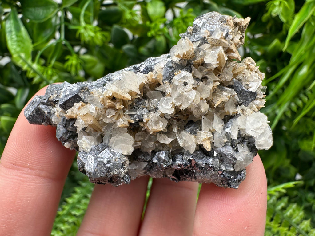 Galena Spinel with Quartz and Calcite, Borieva Mine Mineral Specimen