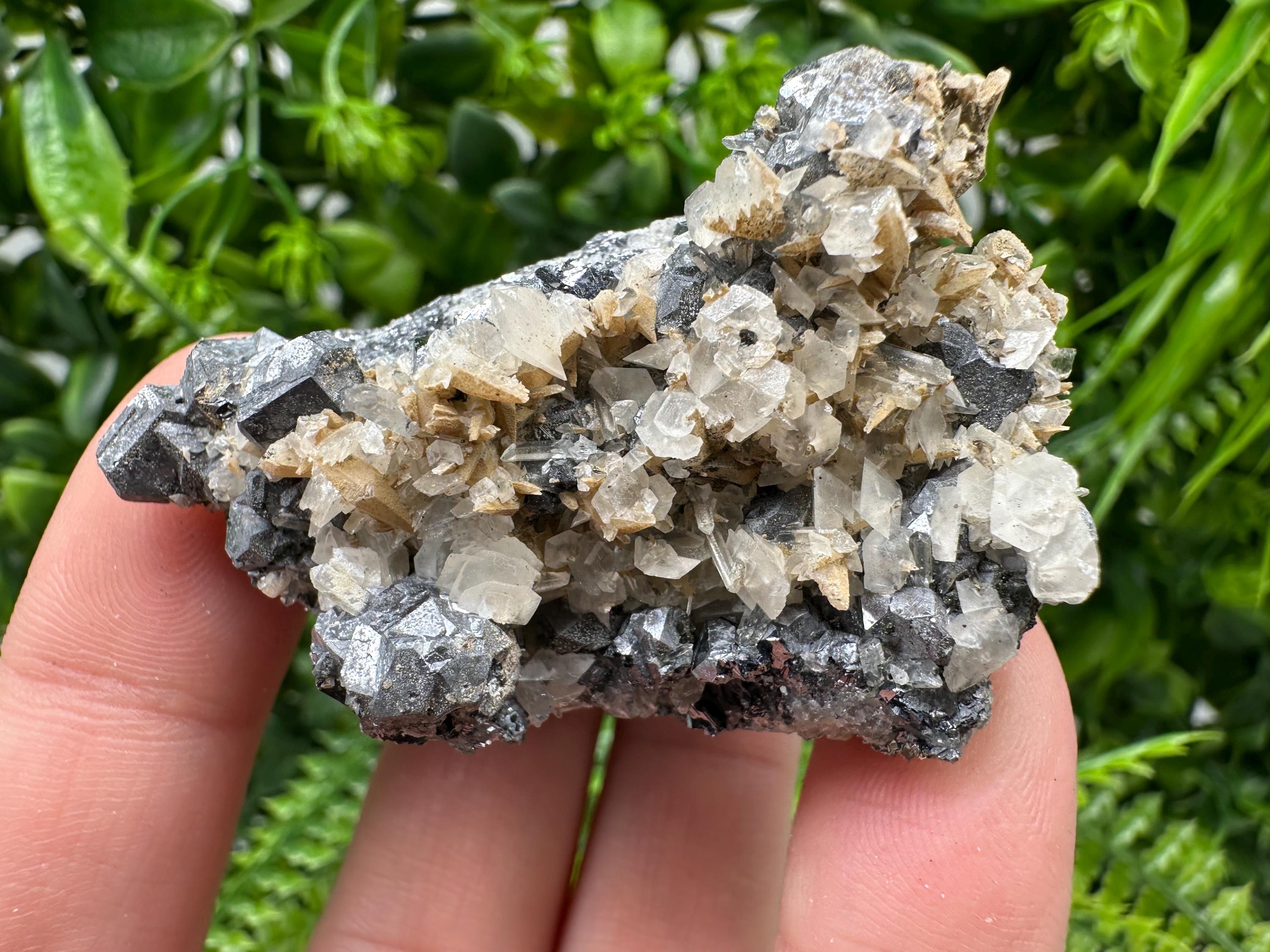 Galena Spinel with Quartz and Calcite, Borieva Mine Mineral Specimen