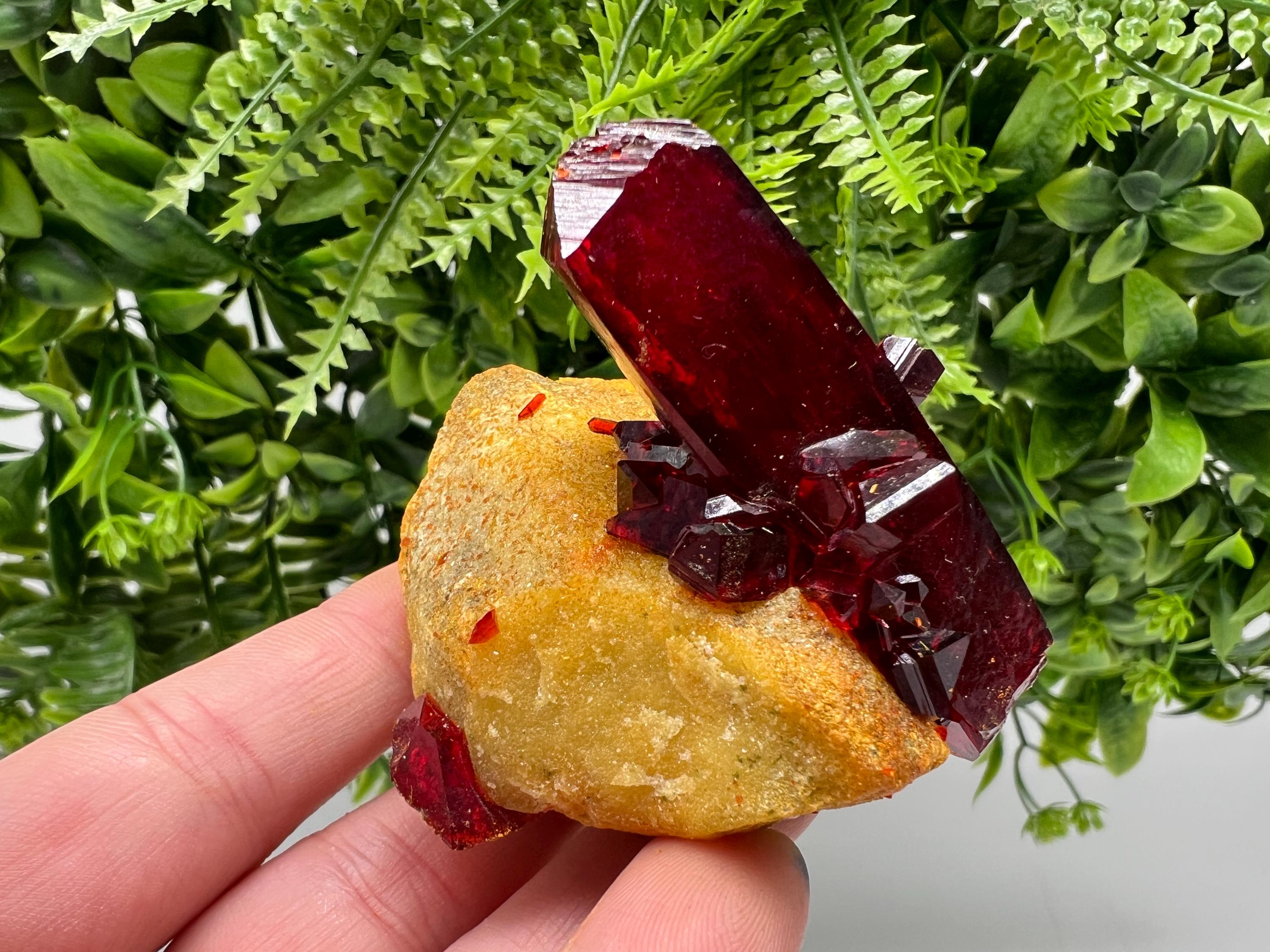 XXL Rare PRUSKITE Ruby Crystal on Matrix,LABORATORY minerals,pruskite crustal on matrix