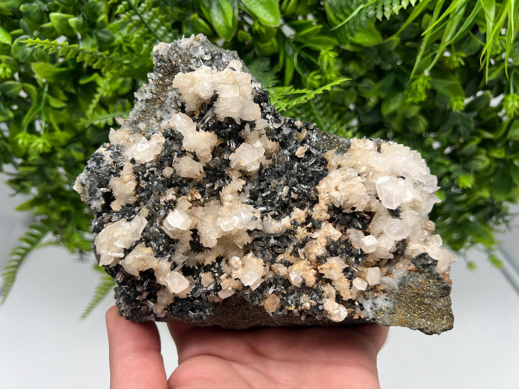 Wonderful Calcite on Quartz white Sphalerite, from Borieva mine,Bulgaria,natural,collection mineral specimen,Home decor crystal,gift,healing