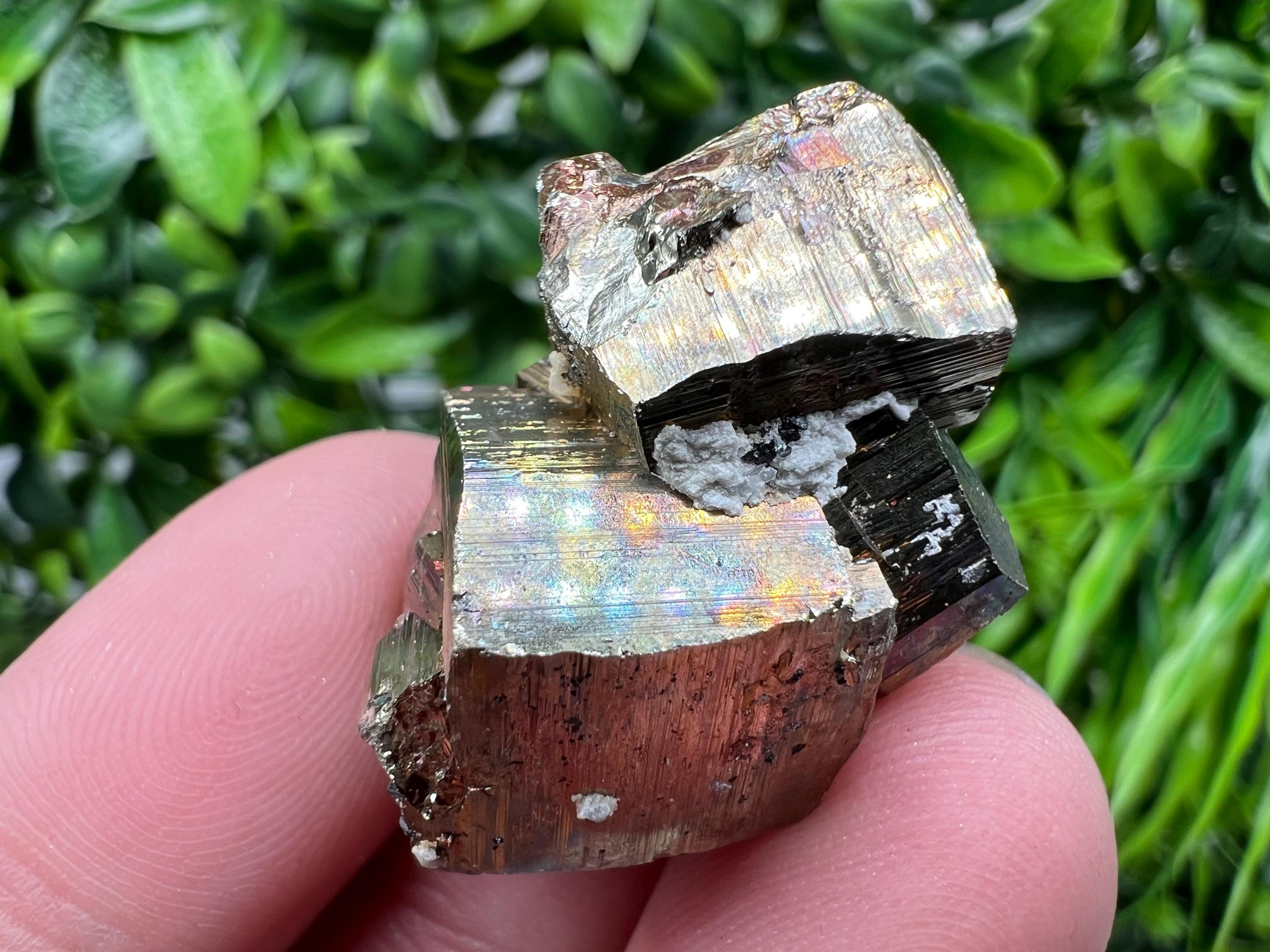 Wonderful Rainbow Pyrite whit Calcite,natural minerals souvenir Crystal,collection stone,rare minerals,home decor,Borieva Bulgaria