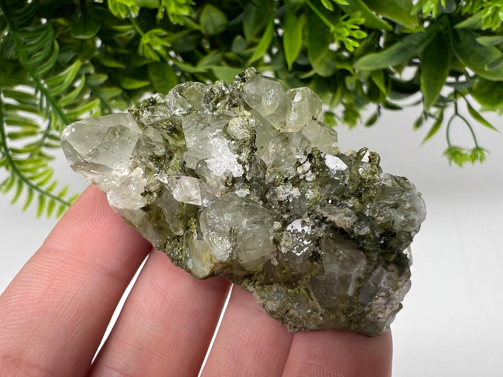 LARGE, Green Epidote with Quartz Crystals - Extremely Sparkly with Rainbows,souvenirs collection stone,gift,decor, Eastern Anatolian, Turkey