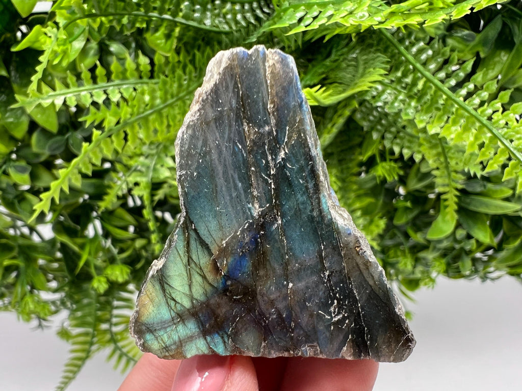 Polished Labradorite Slab: Multifire Crystal Decor - 70 Grams